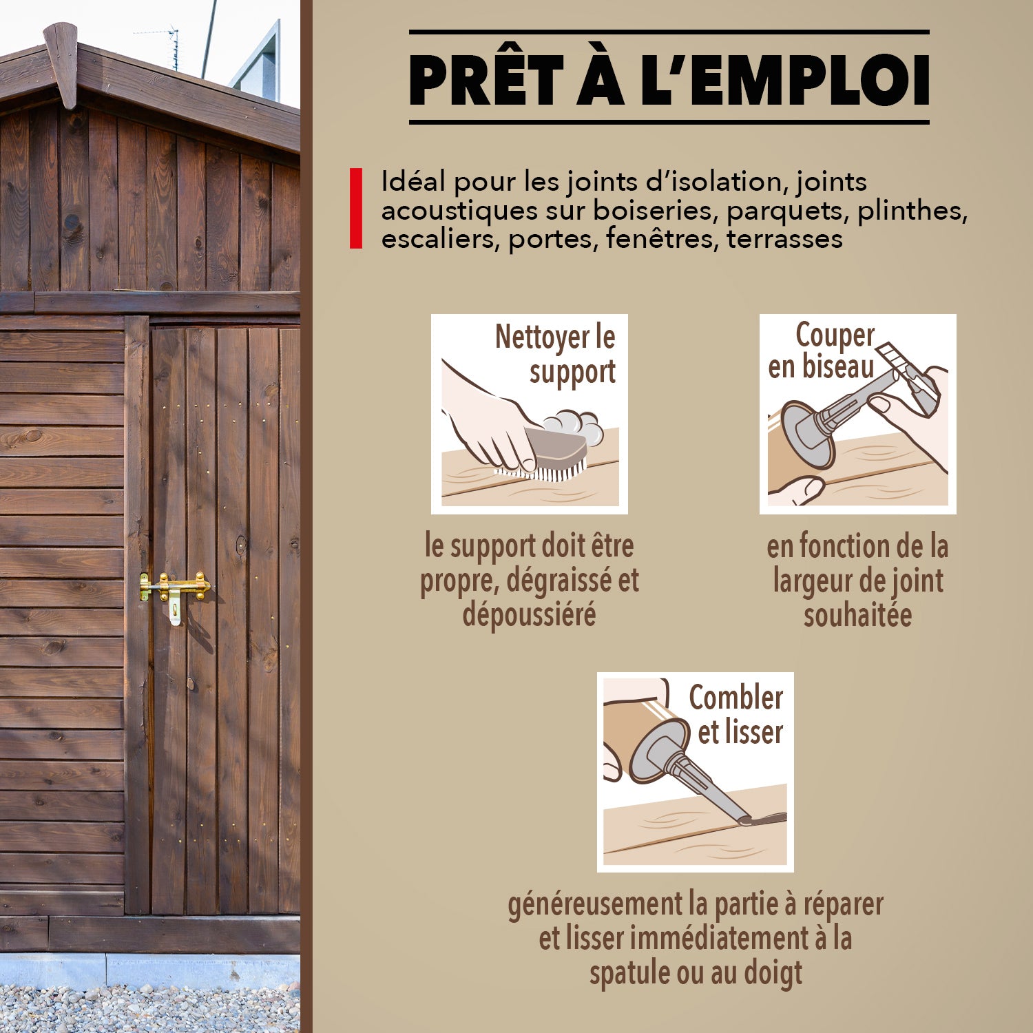 SINTO - Rejointe parquets et boiseries - Etanchéité et raccordement 310ml Chêne clair