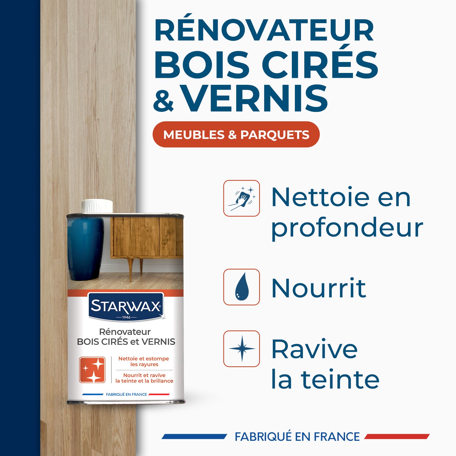 STARWAX - Rénovateur bois cirés et vernis pour mobilier intérieur 500ml