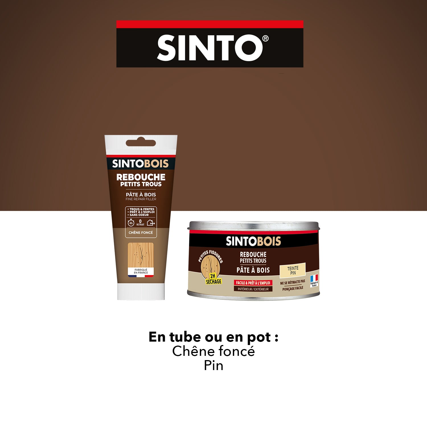 SINTO - Rebouche imperfections -  Pâte à bois naturel 80g Blanc