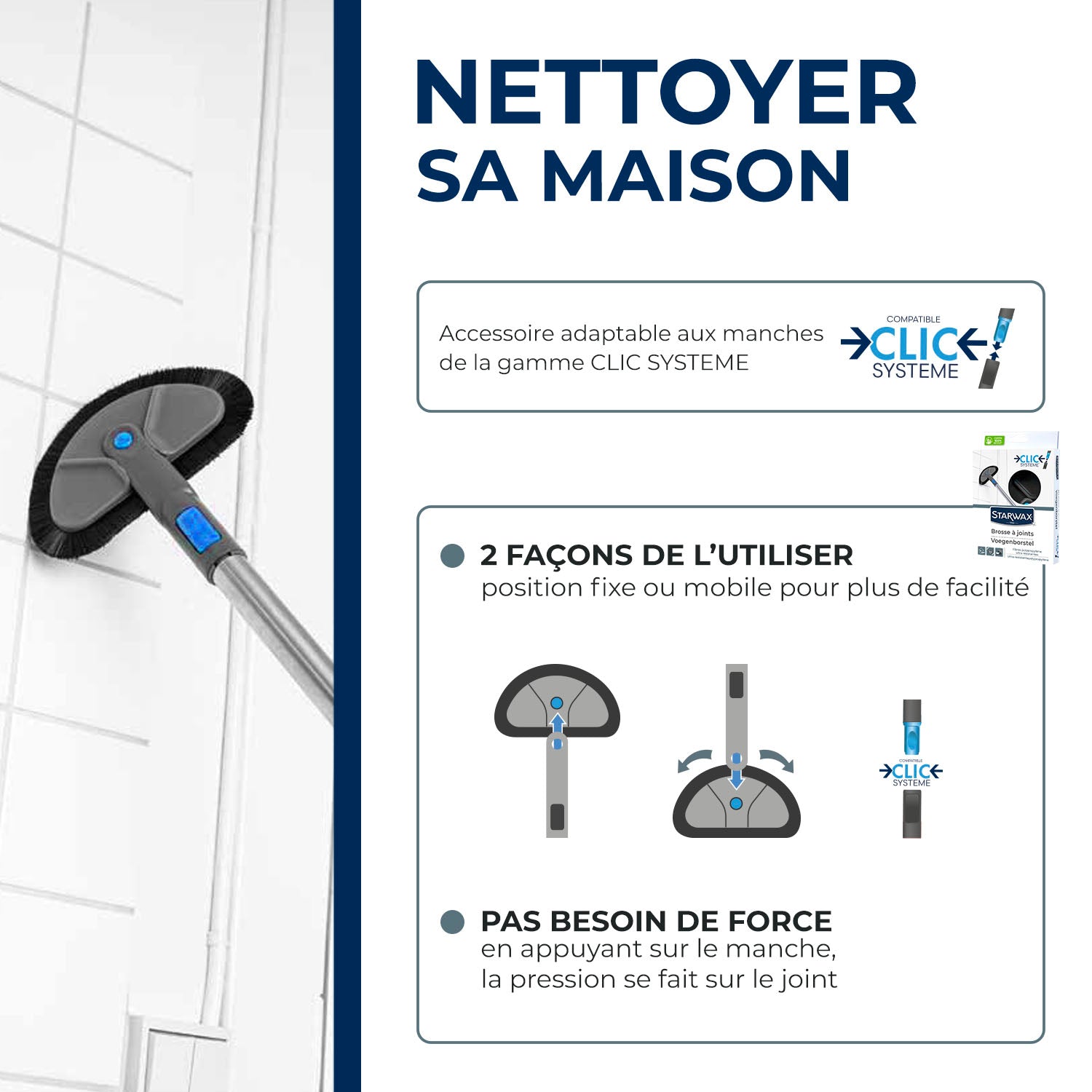 STARWAX - Brosse à joints Clic système X1
