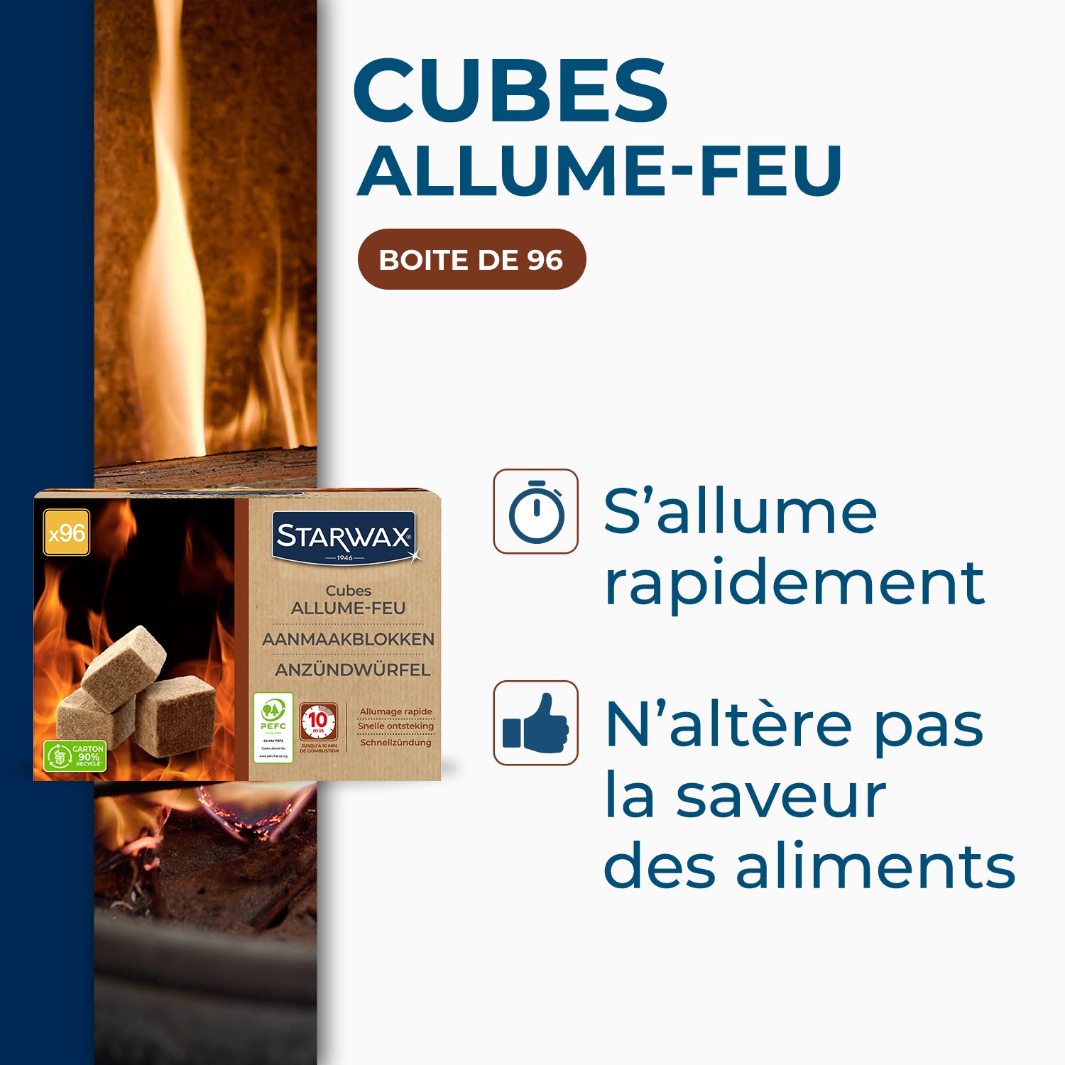 STARWAX - Cubes allume feu PEFC X32
