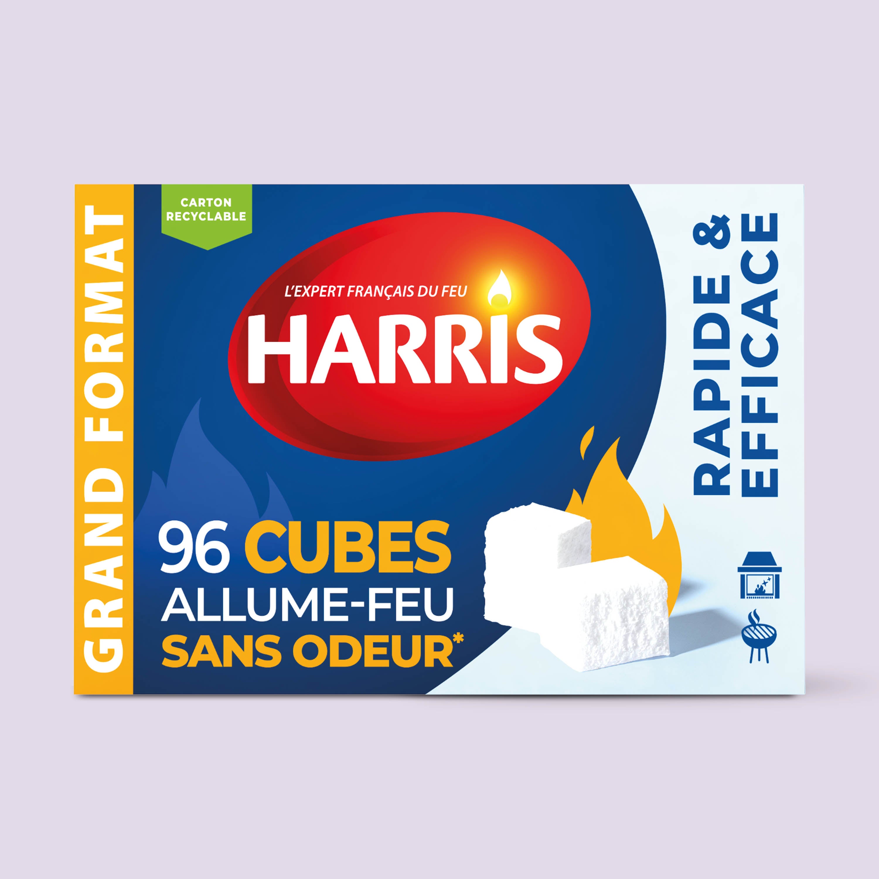 HARRIS - 96 cubes allume feu sans odeur x96
