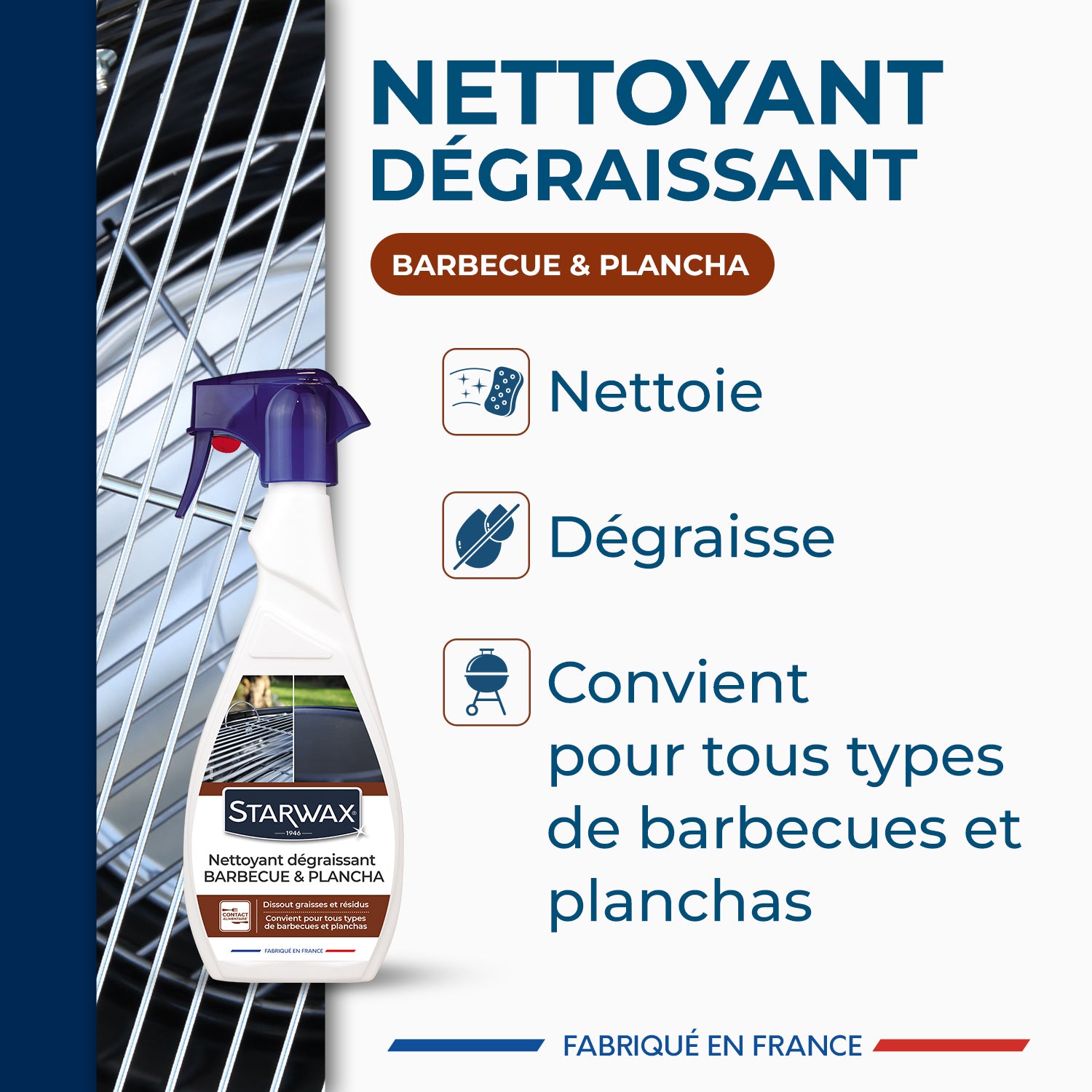STARWAX - Nettoyant dégraissant pour plancha et barbecue 500ml