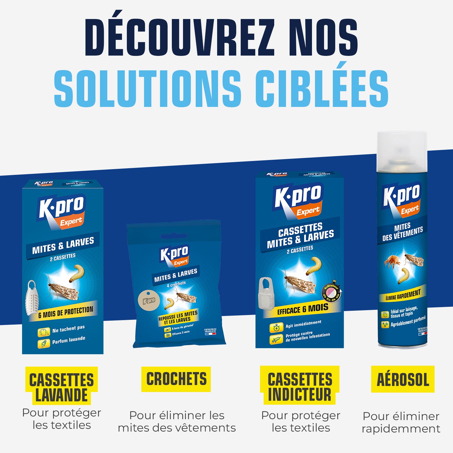 K.PRO - Cassettes contre les mites et larves X2