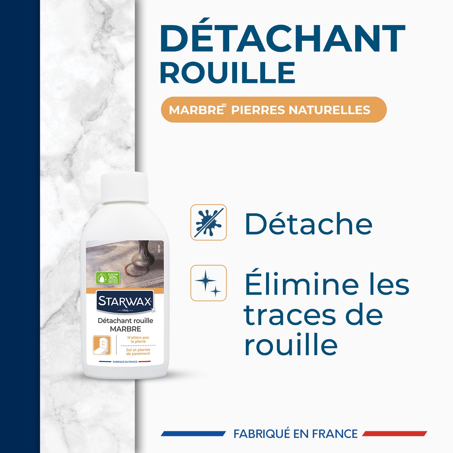 STARWAX - Détachant rouille pour marbre et pierres naturelles 250ml