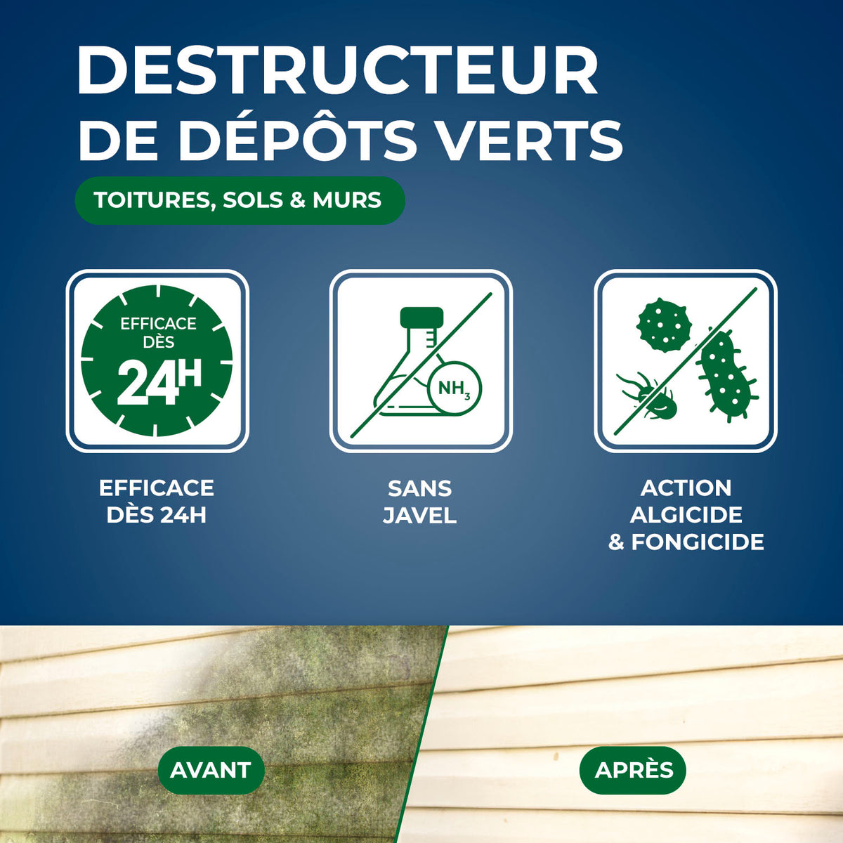 STARWAX - Destructeur de dépôts verts concentré à diluer - grandes surfaces 1L