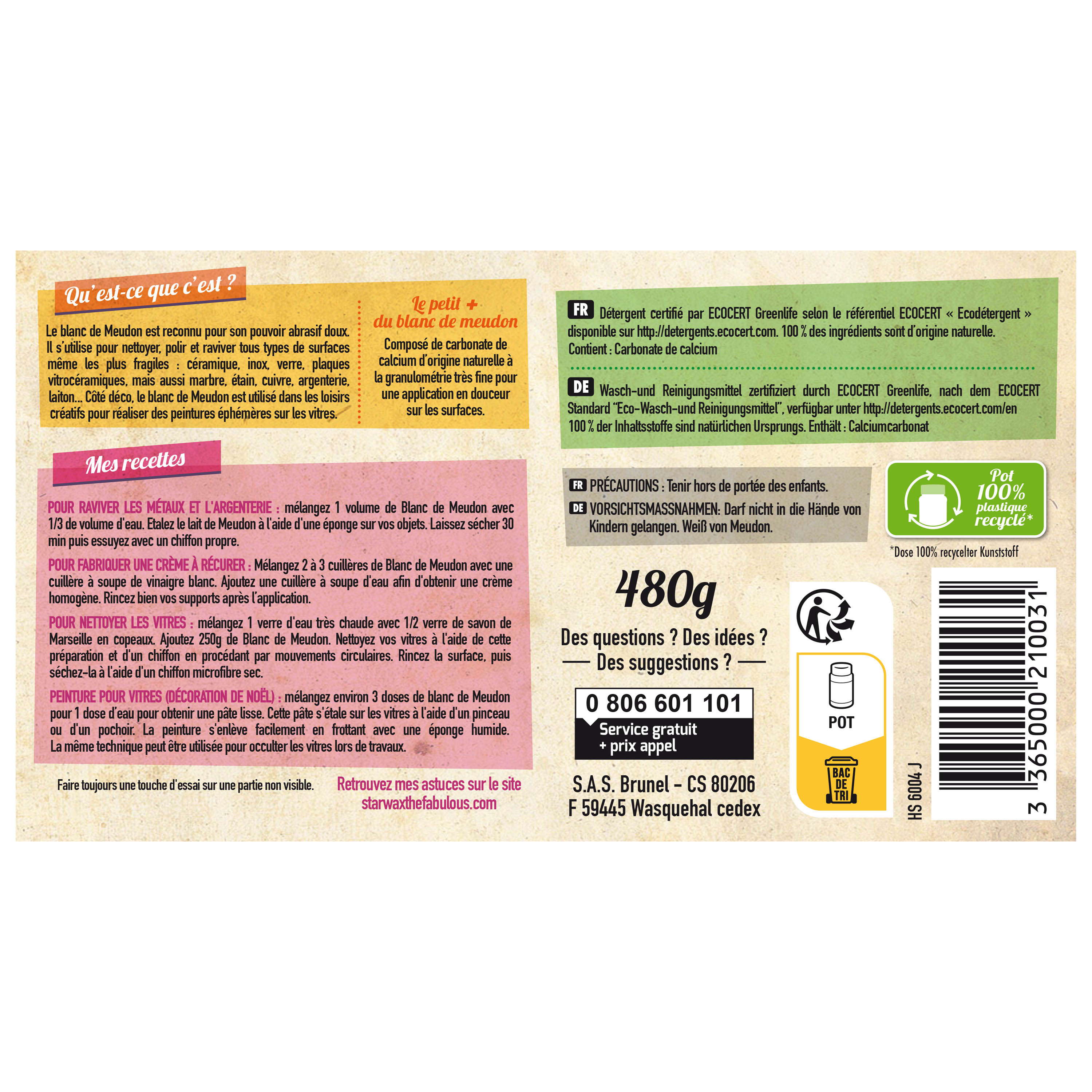 STARWAX FABULOUS - Blanc de Meudon 480g