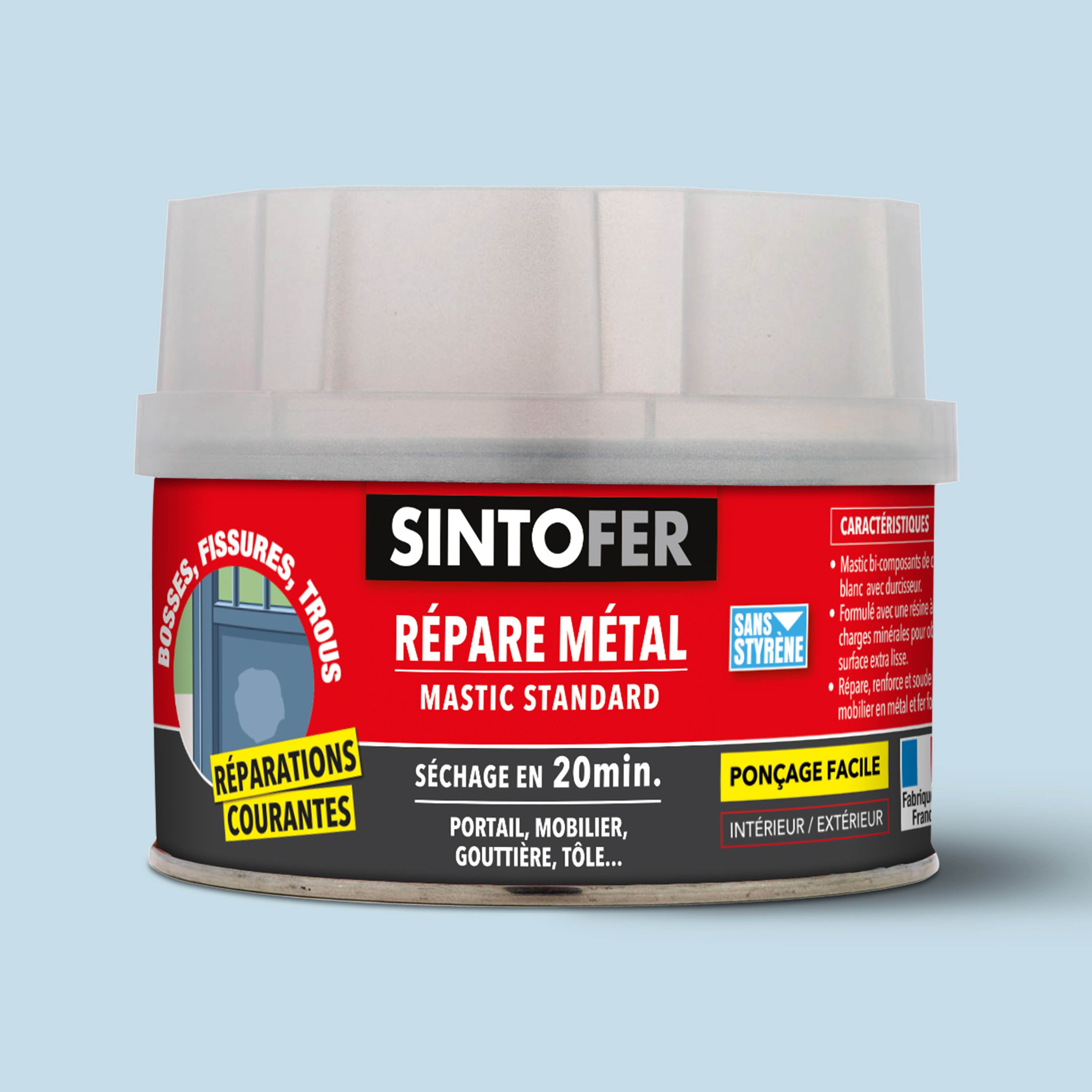 SINTO - Répare métal standard 120g Blanc