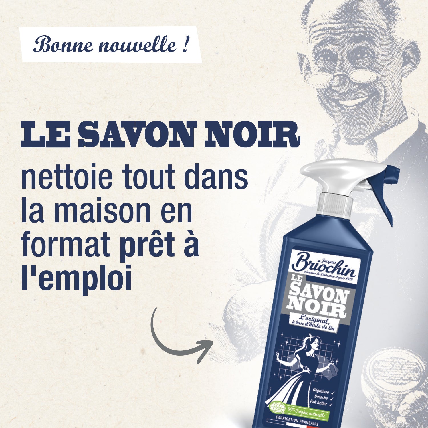 JACQUES BRIOCHIN - Savon noir prêt à l'emploi 750ml