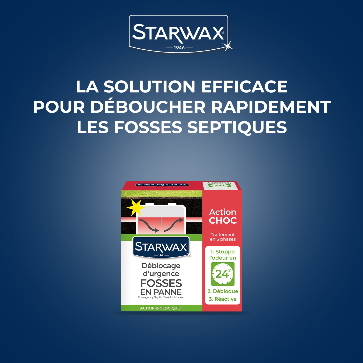 STARWAX - Déblocage d'urgence pour fosses septiques
 600g