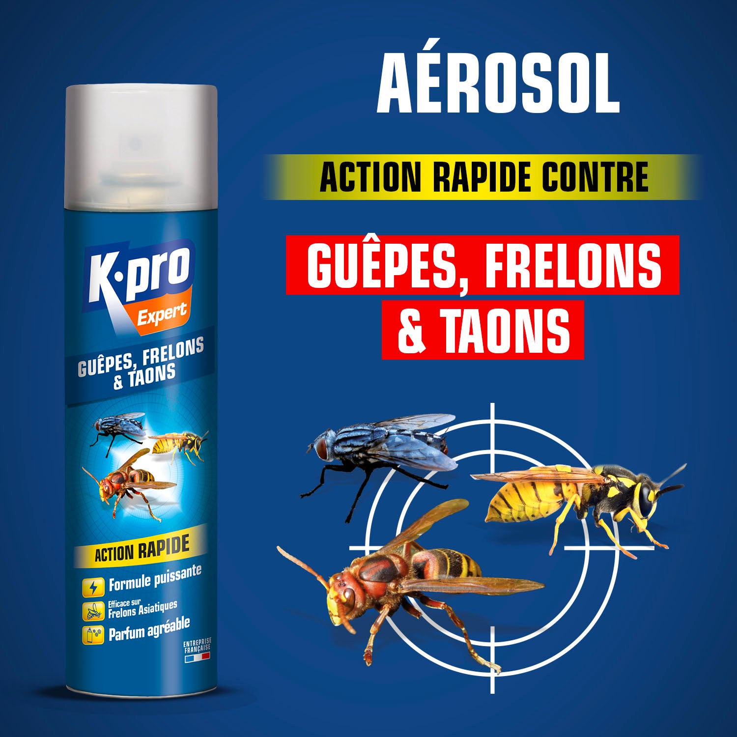 K.PRO - Aérosol contre guêpes et frelons 400ml