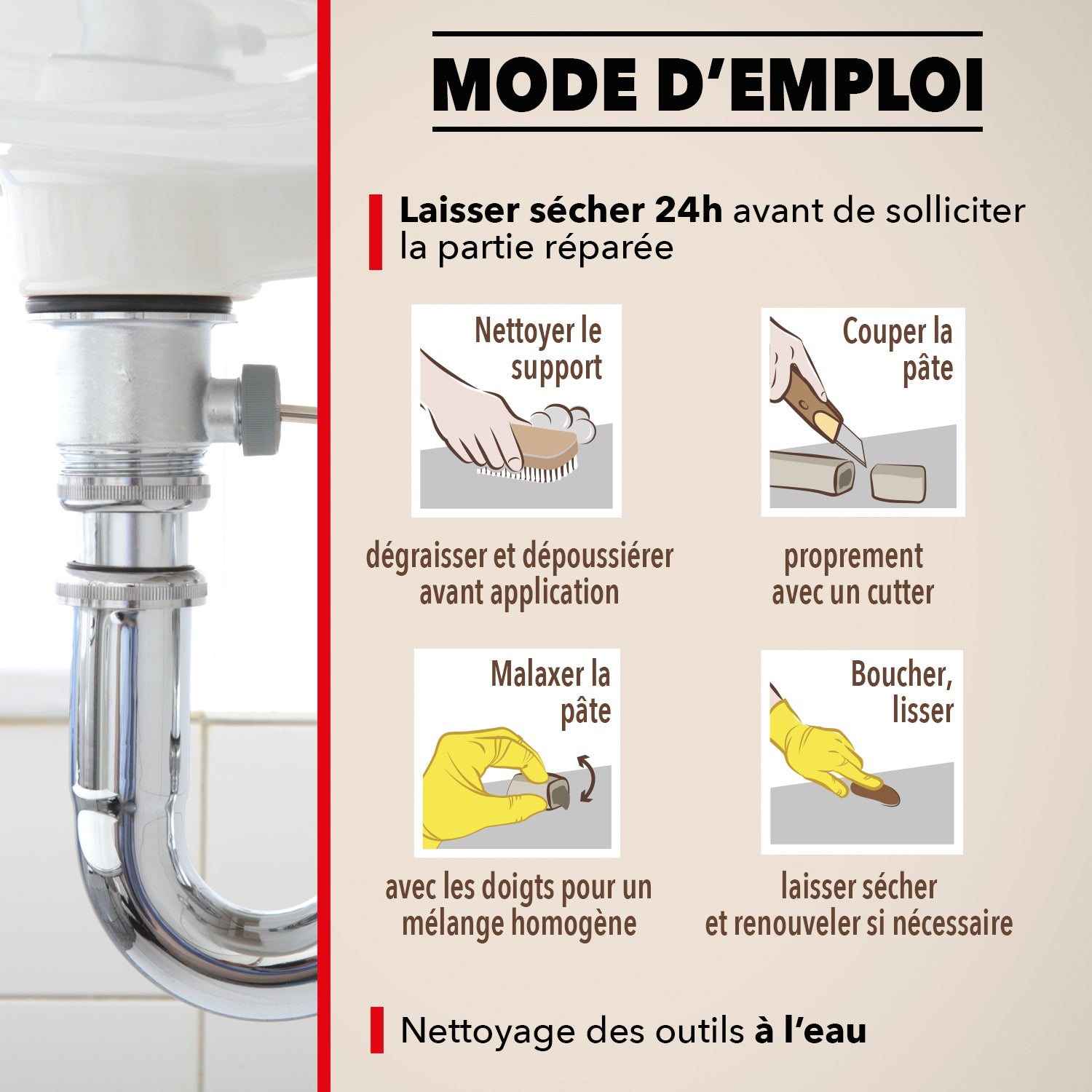 SINTO - Répare vite pâte à réparer spécial métal 60g