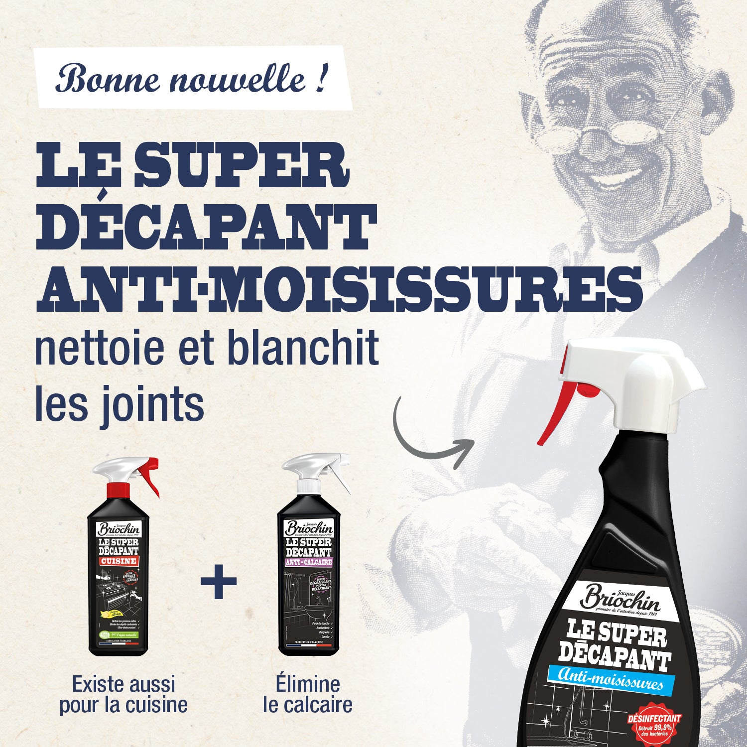 JACQUES BRIOCHIN - Super décapant anti-moisissures 500ml