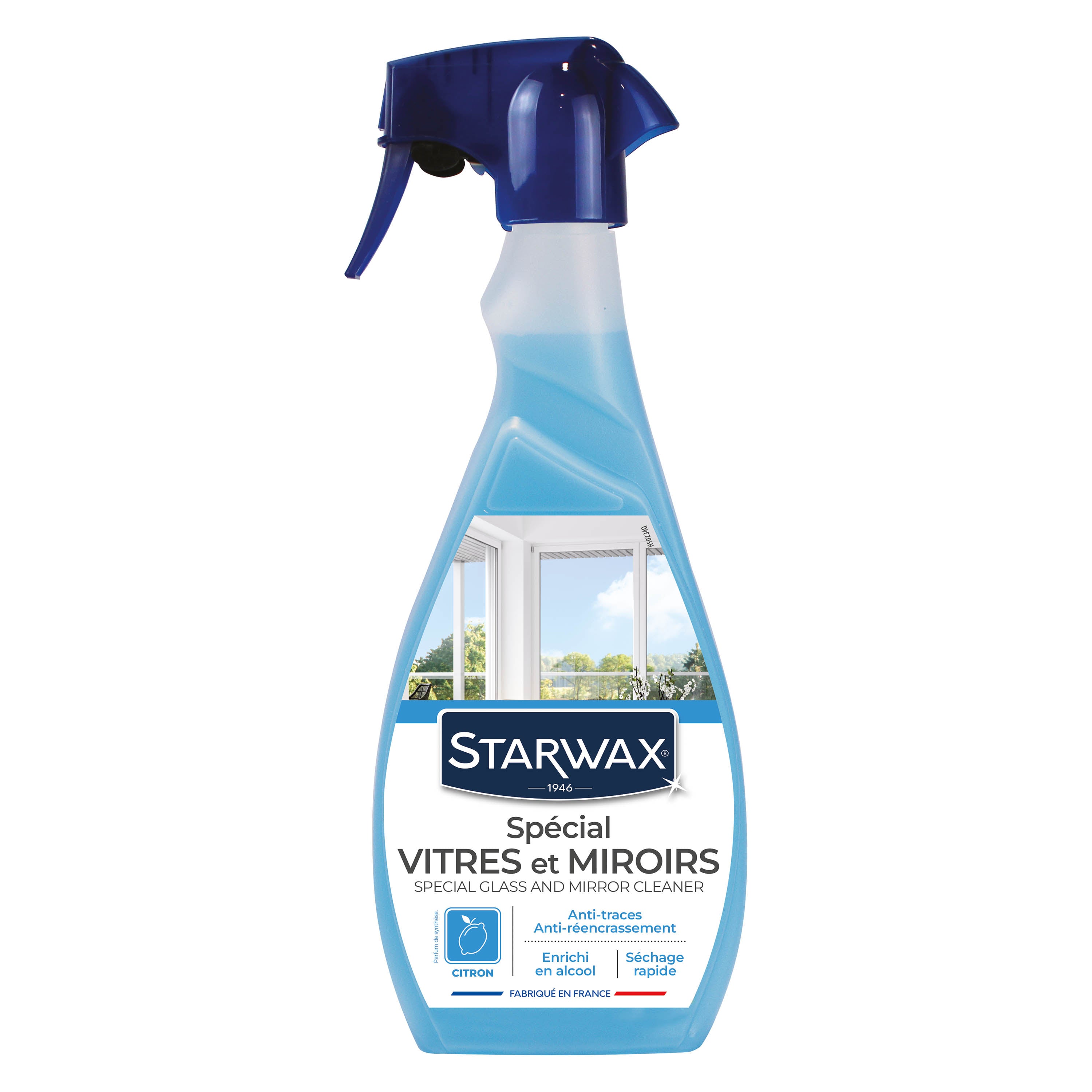 STARWAX - Nettoyant spécial vitres et miroirs
 500ml Parfum verveine citron (parfum de synthèse)