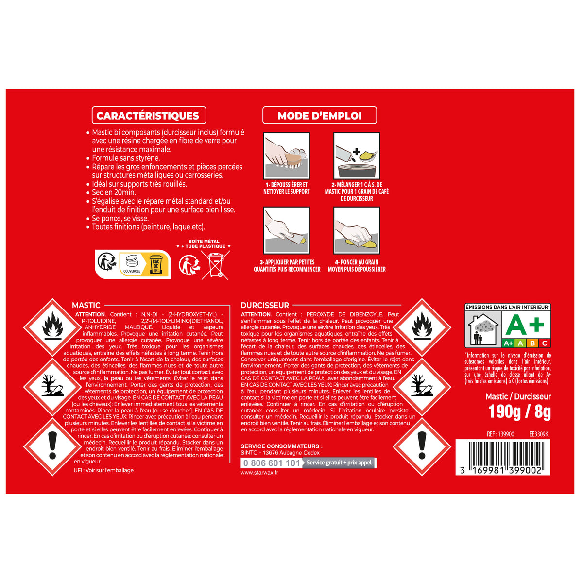 SINTO - Répare métal armé 170ml