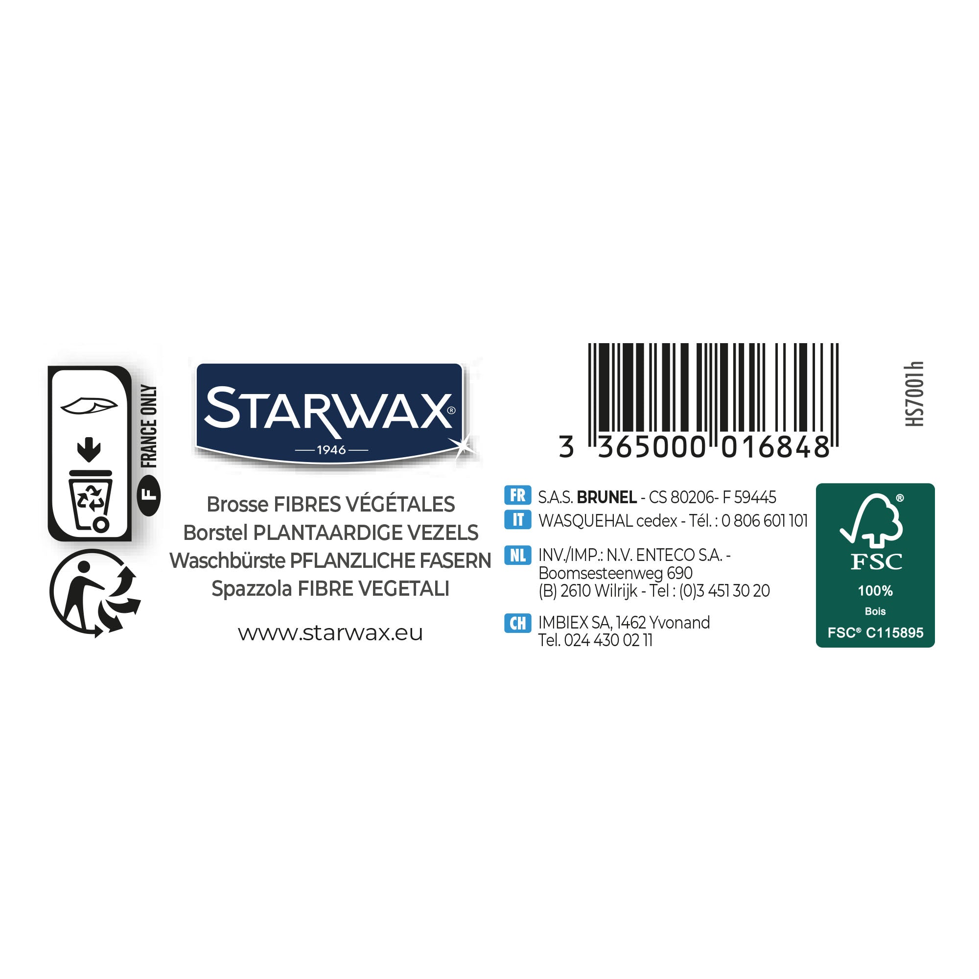 STARWAX - Brosse à laver en fibres végétales FSC® X1