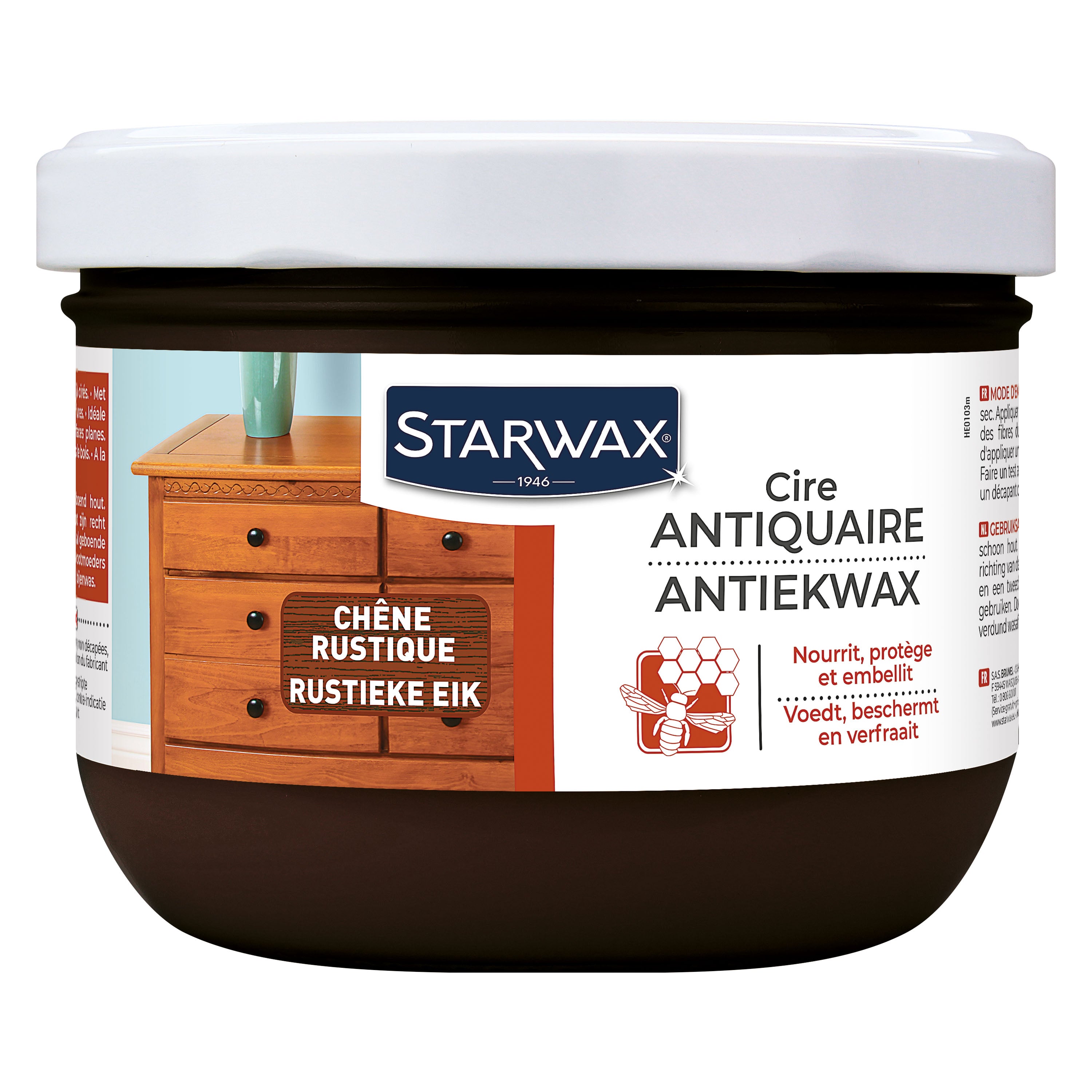 STARWAX - Cire antiquaire pâte pour bois cirés 350ml Incolore