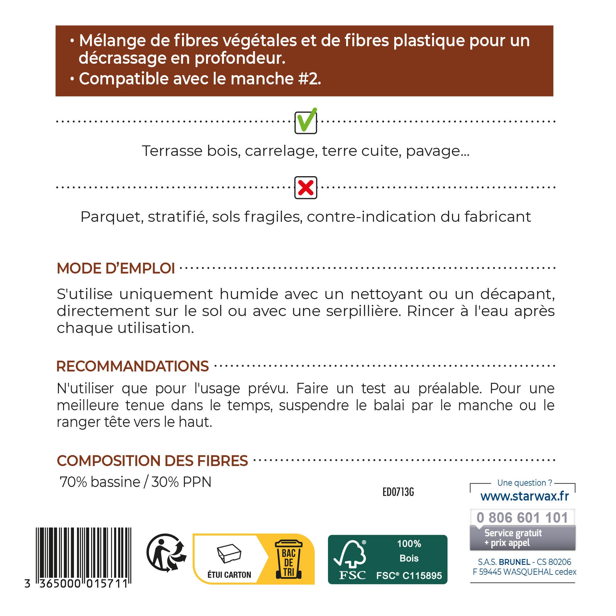 STARWAX - Lave pont en fibres végétales FSC® X1