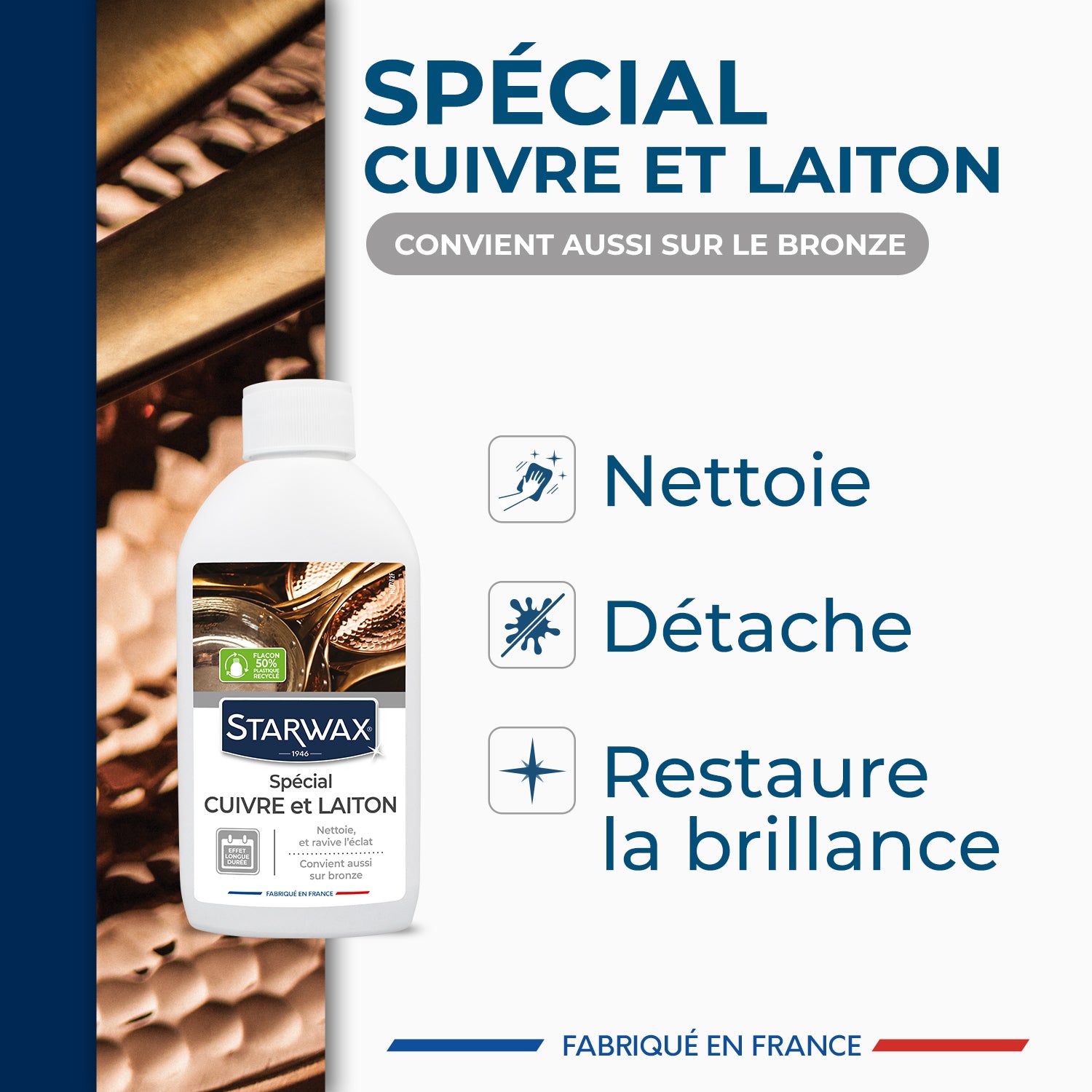 STARWAX - Nettoyant cuivre laiton & bronze 250ml