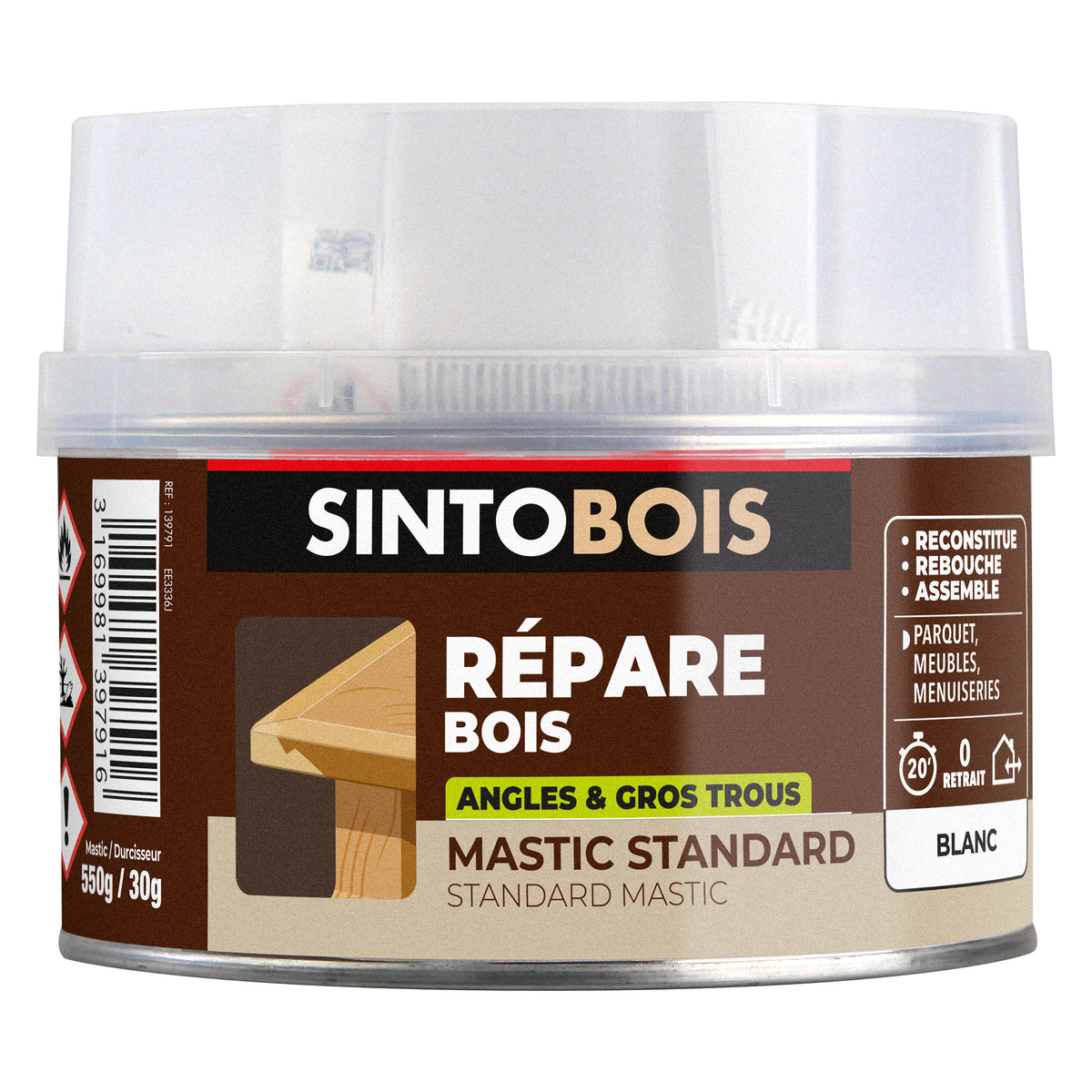 SINTO - Reconstitue angles et gros trous 500ml Chêne