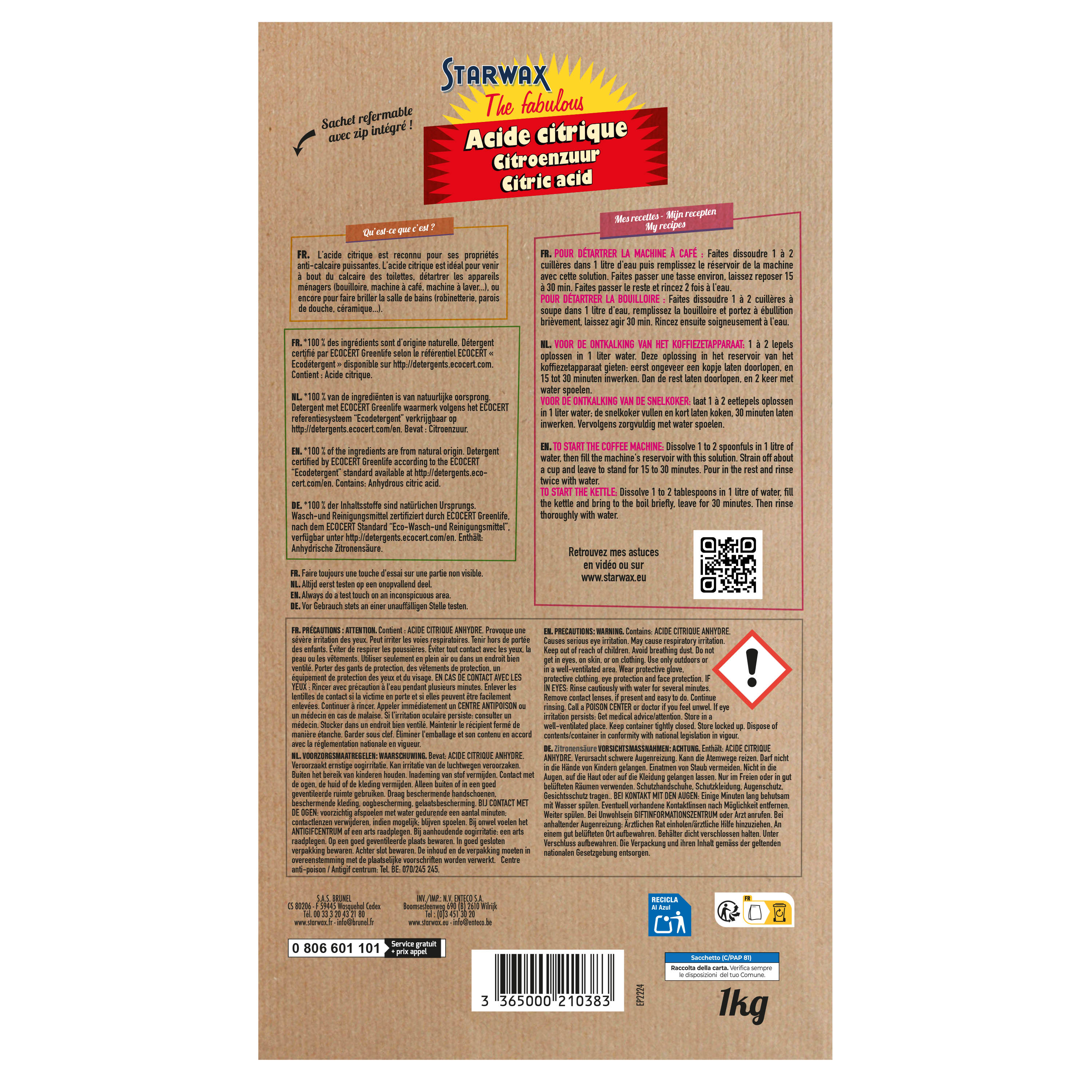 STARWAX FABULOUS - Acide citrique 400g