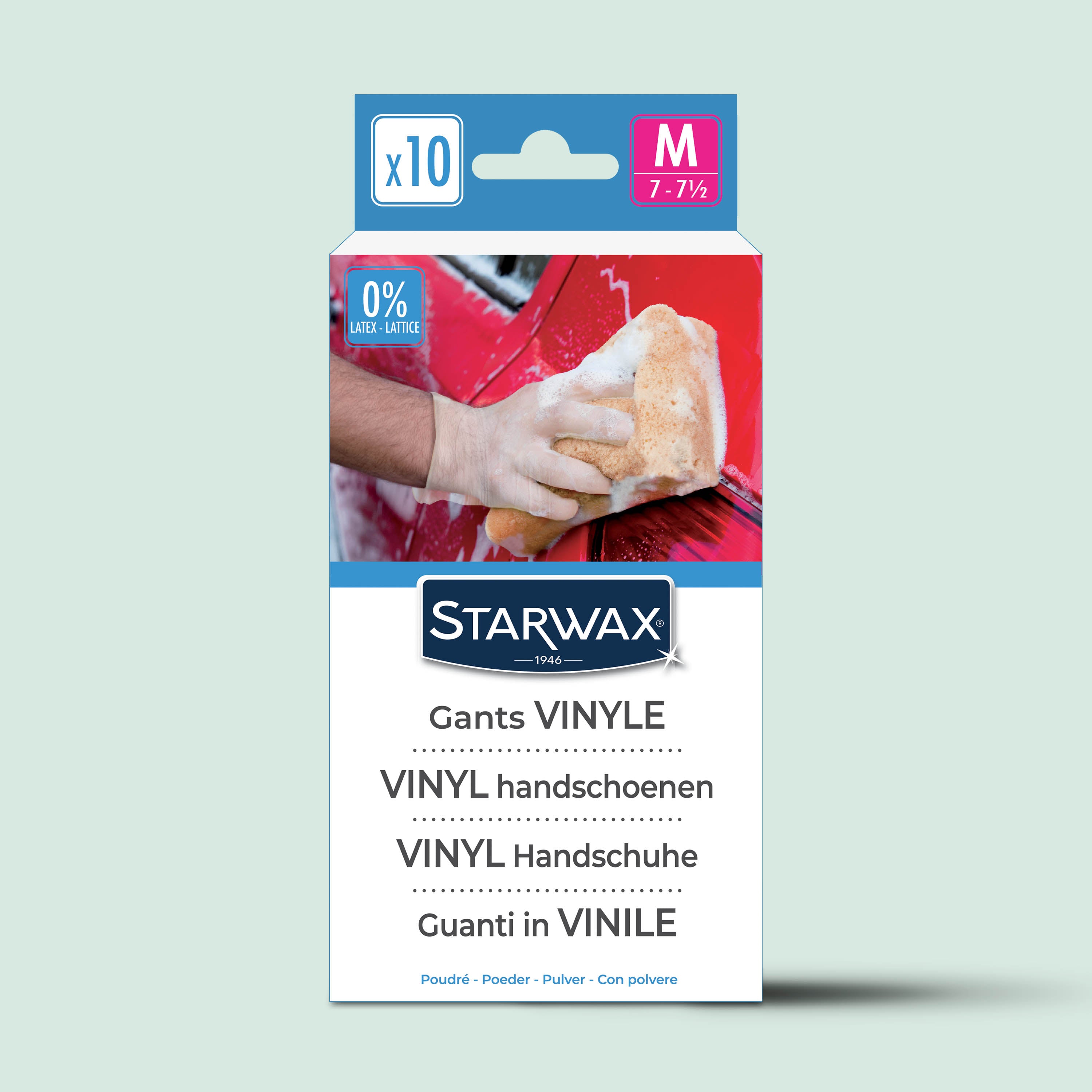 STARWAX - Gants vinyle poudrés X10 M