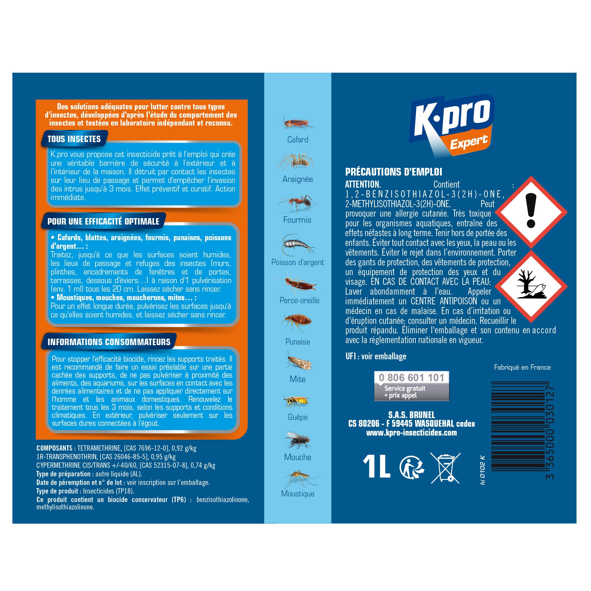 K.PRO - Pulvérisateur Barrière tous insectes 1L