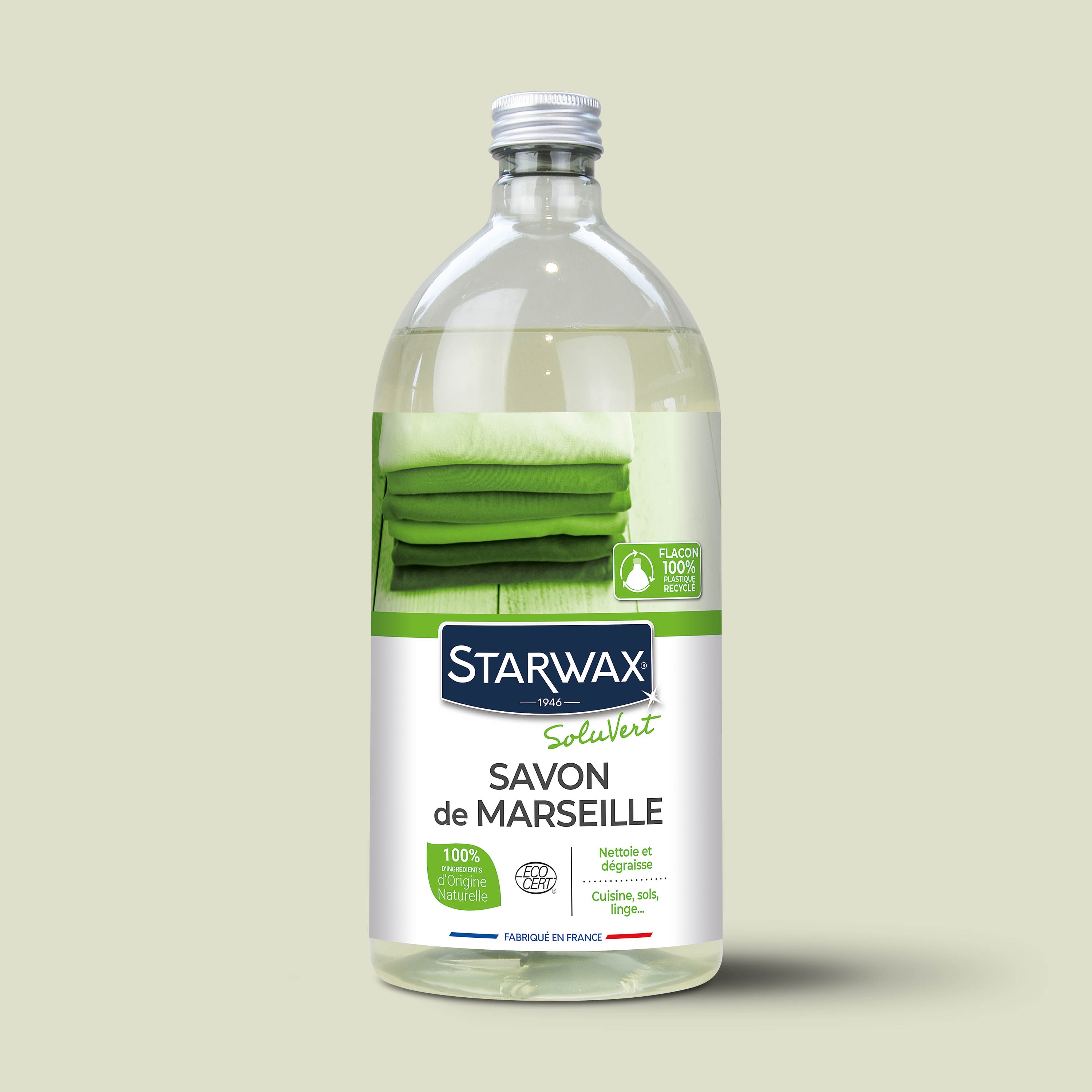 STARWAX SOLUVERT - Savon de Marseille liquide sans huile de palme 1L