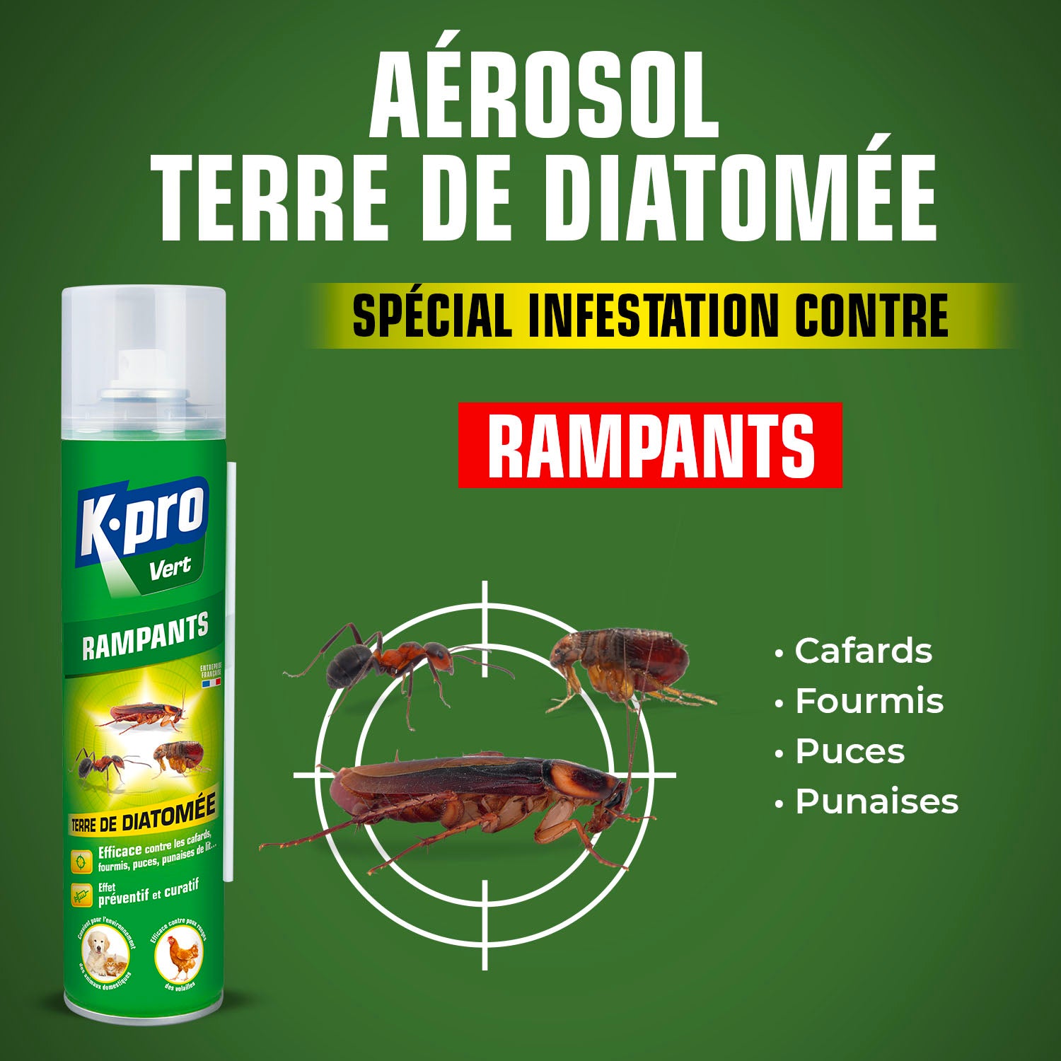K.PRO - Aérosol Terre de diatomée
 400ml