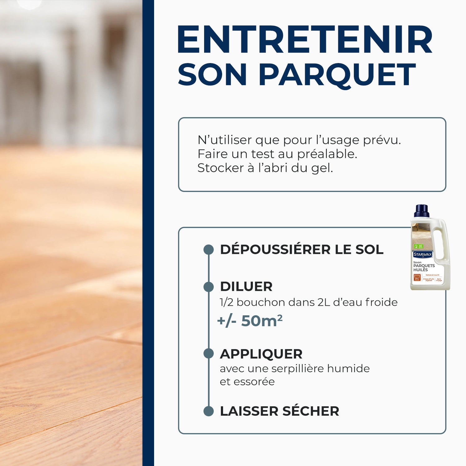 STARWAX - Savon d'entretien pour parquets huilés
 1L