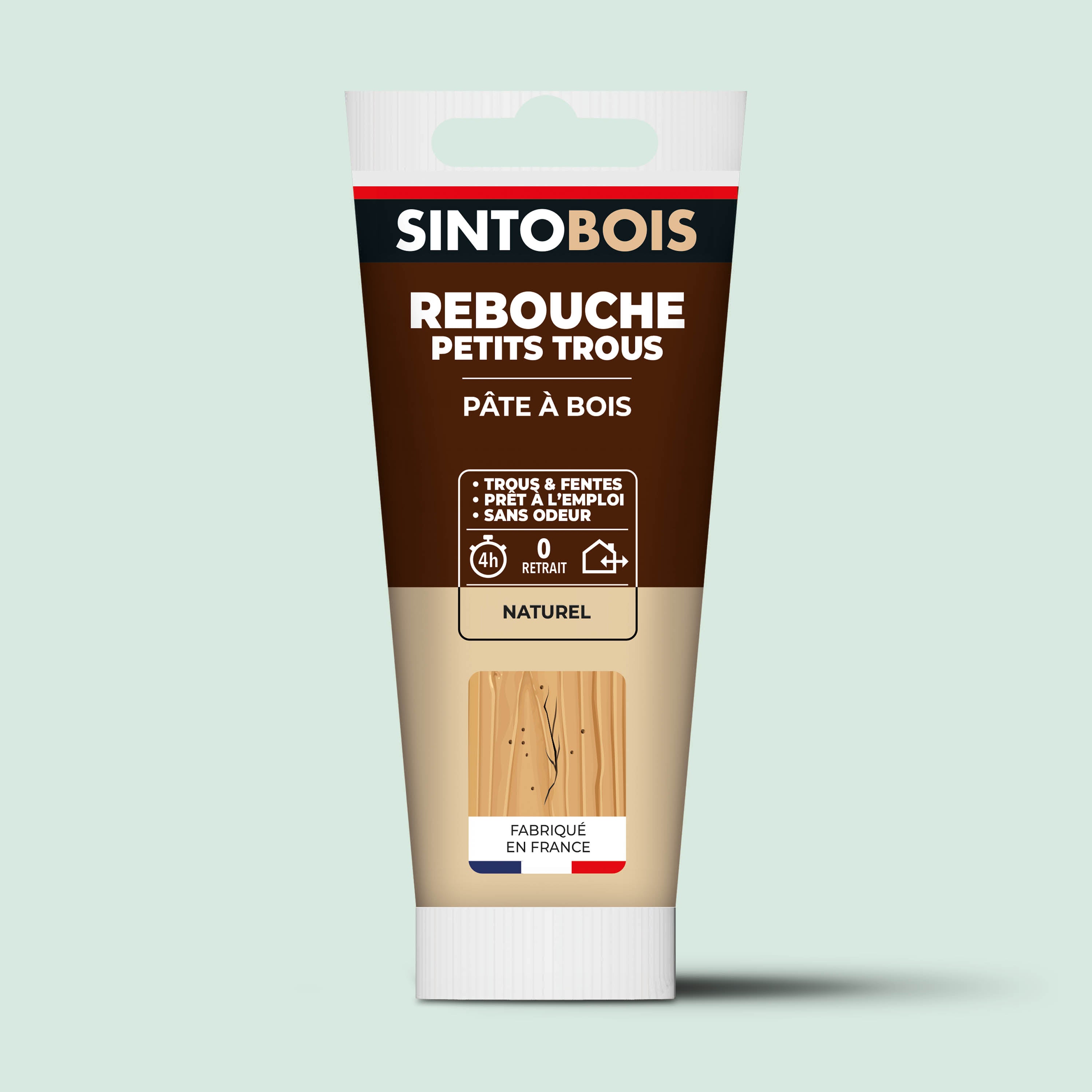 SINTO - Rebouche imperfections -  Pâte à bois naturel 80g Blanc