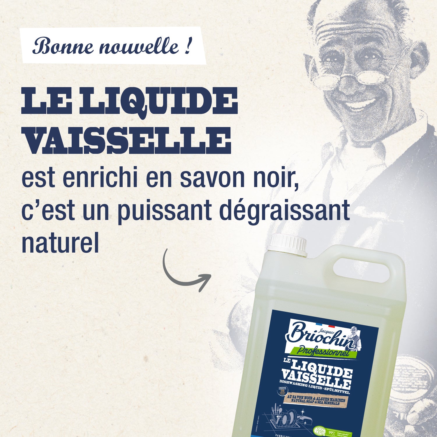 JACQUES BRIOCHIN PRO - Le Liquide vaisselle 5L Parfum algues marines