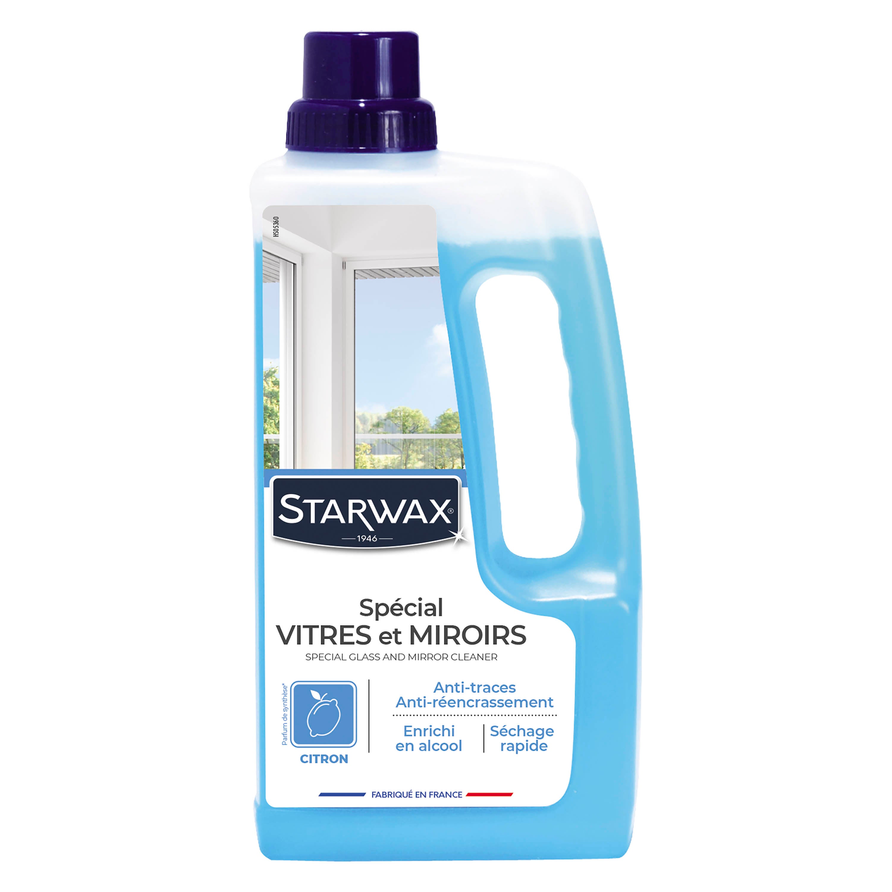 STARWAX - Nettoyant spécial vitres et miroirs
 500ml Parfum verveine citron (parfum de synthèse)