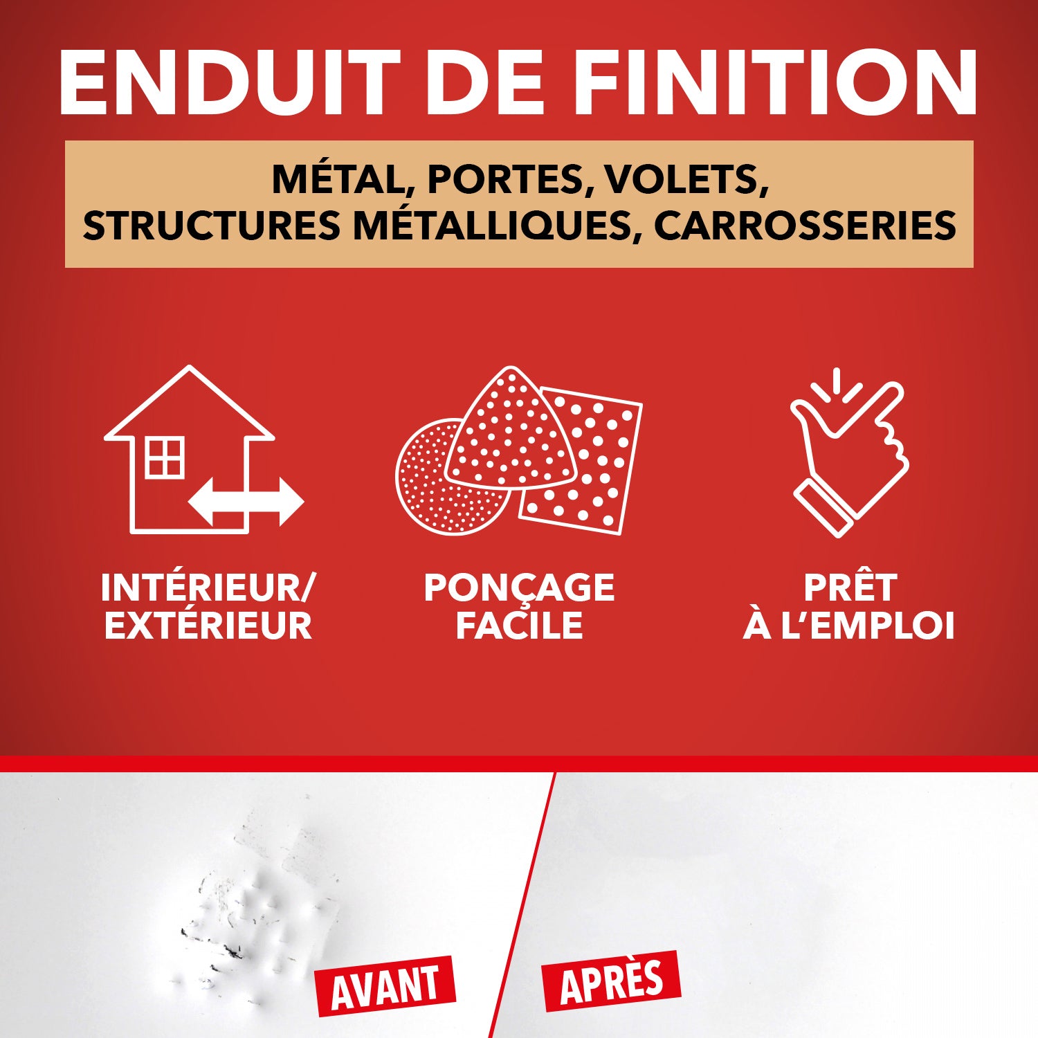 SINTO - Enduit de finition métal 90g