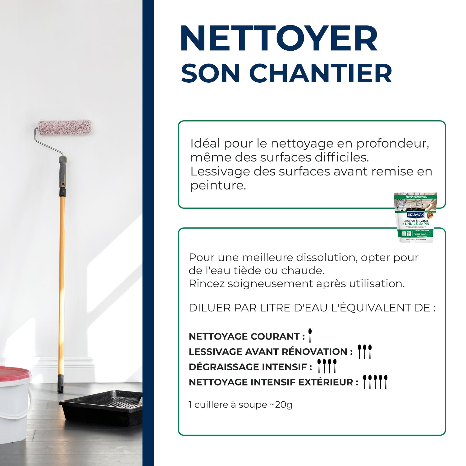 STARWAX - Lessive travaux à l'huile de Pin 1,4KG 1,4kg