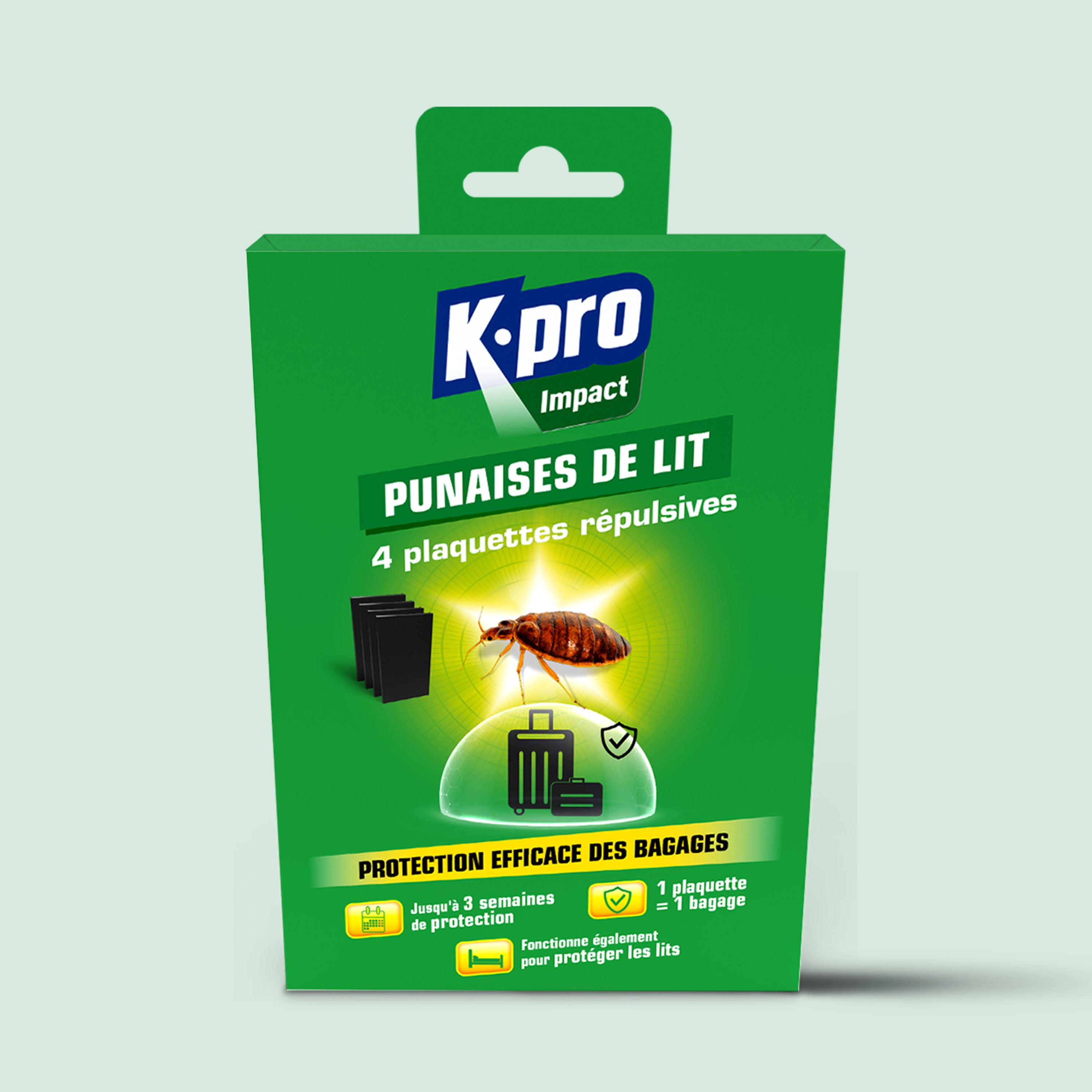 K.PRO - Plaquettes punaises de lit 4 plaquettes