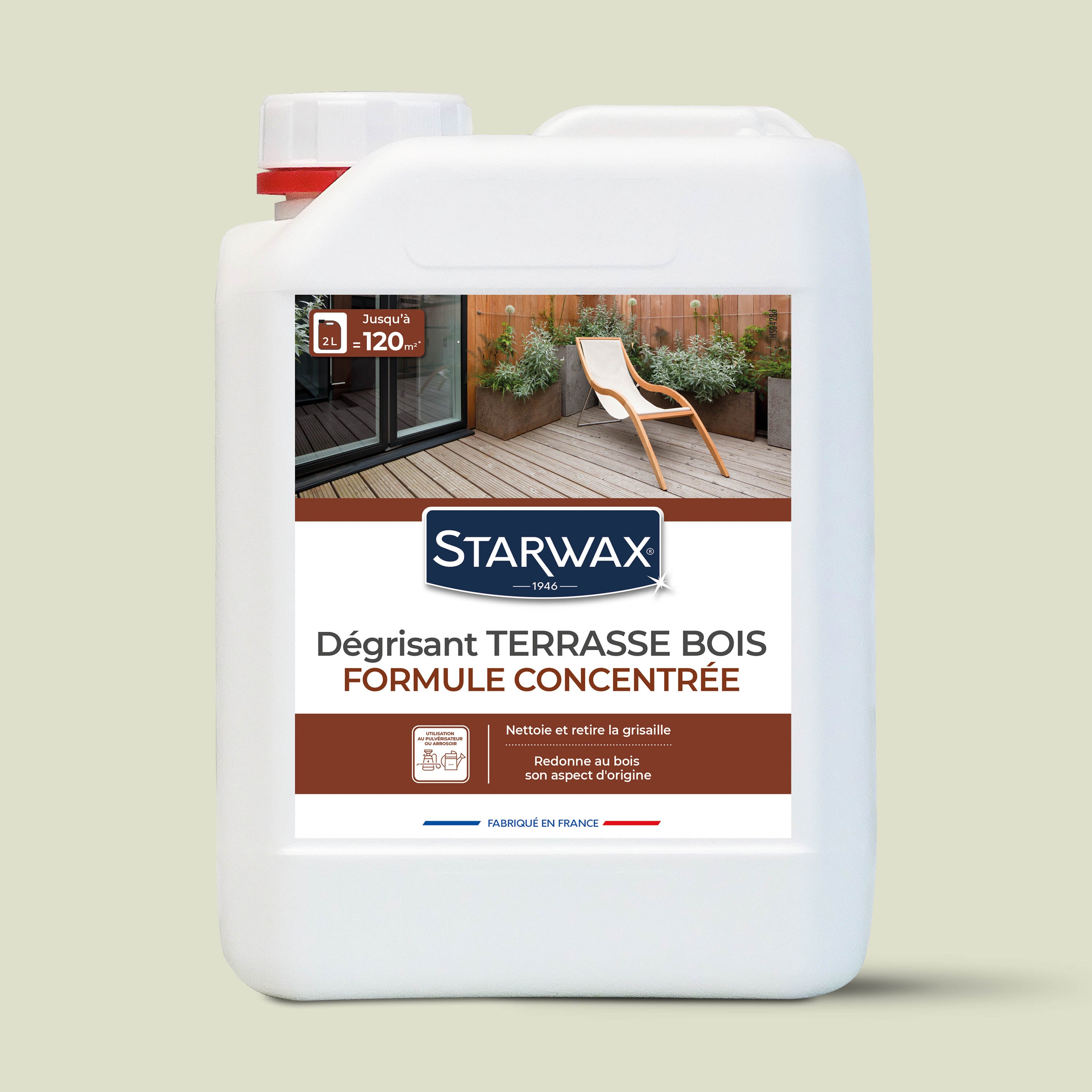 STARWAX - Dégrisant concentré pour terrasse en bois
 2L