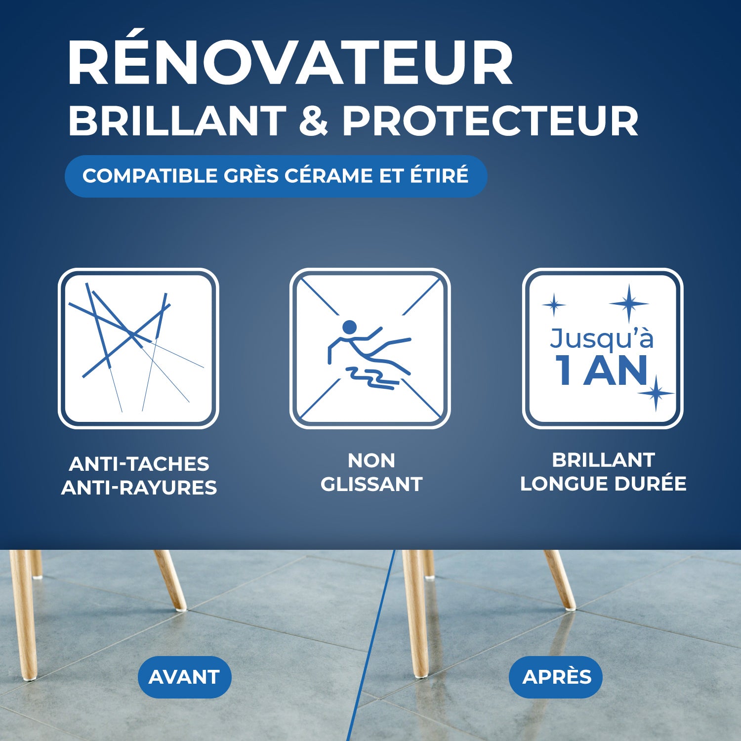 STARWAX - Rénovateur brillant protecteur pour sols intérieurs 1L