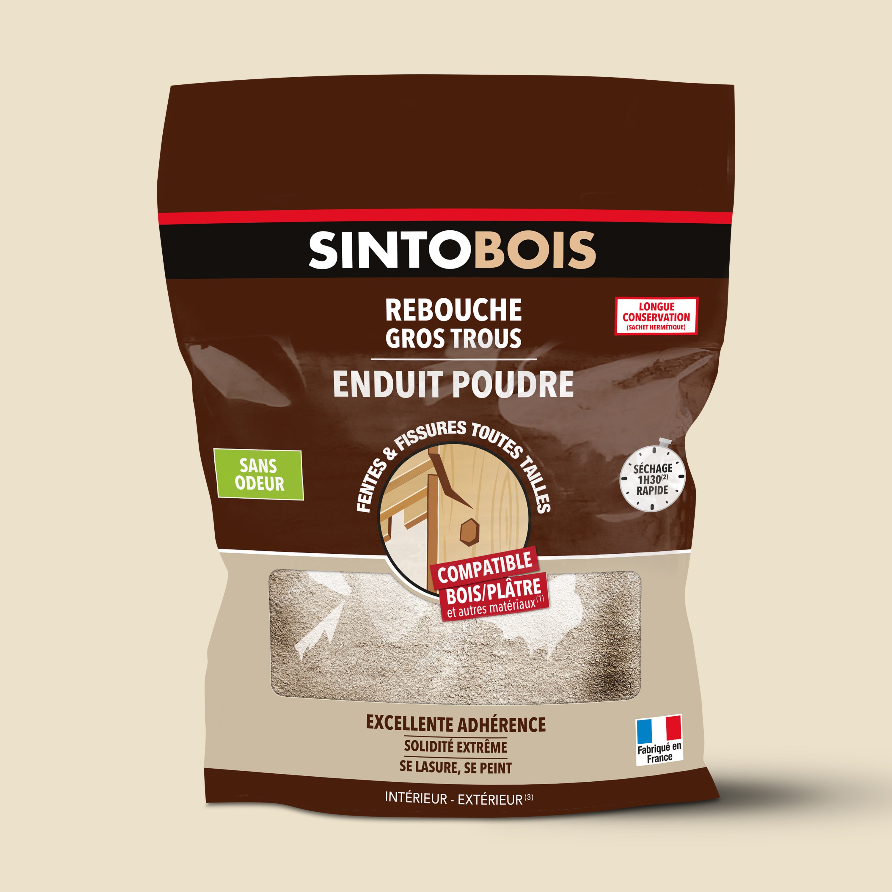 SINTO - Rebouche bois enduit poudre 1kg