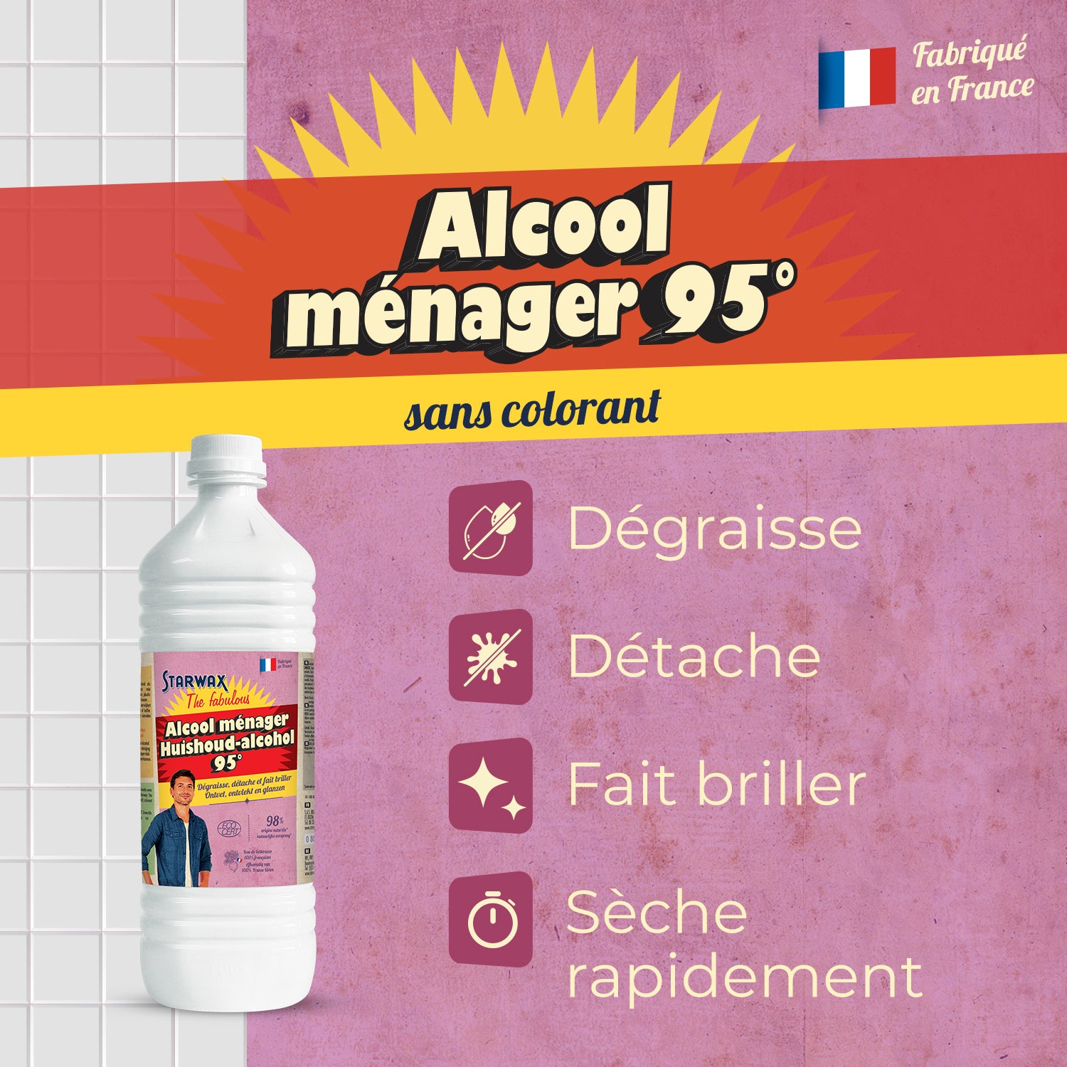 STARWAX FABULOUS - Alcool ménager 9.5° 1L