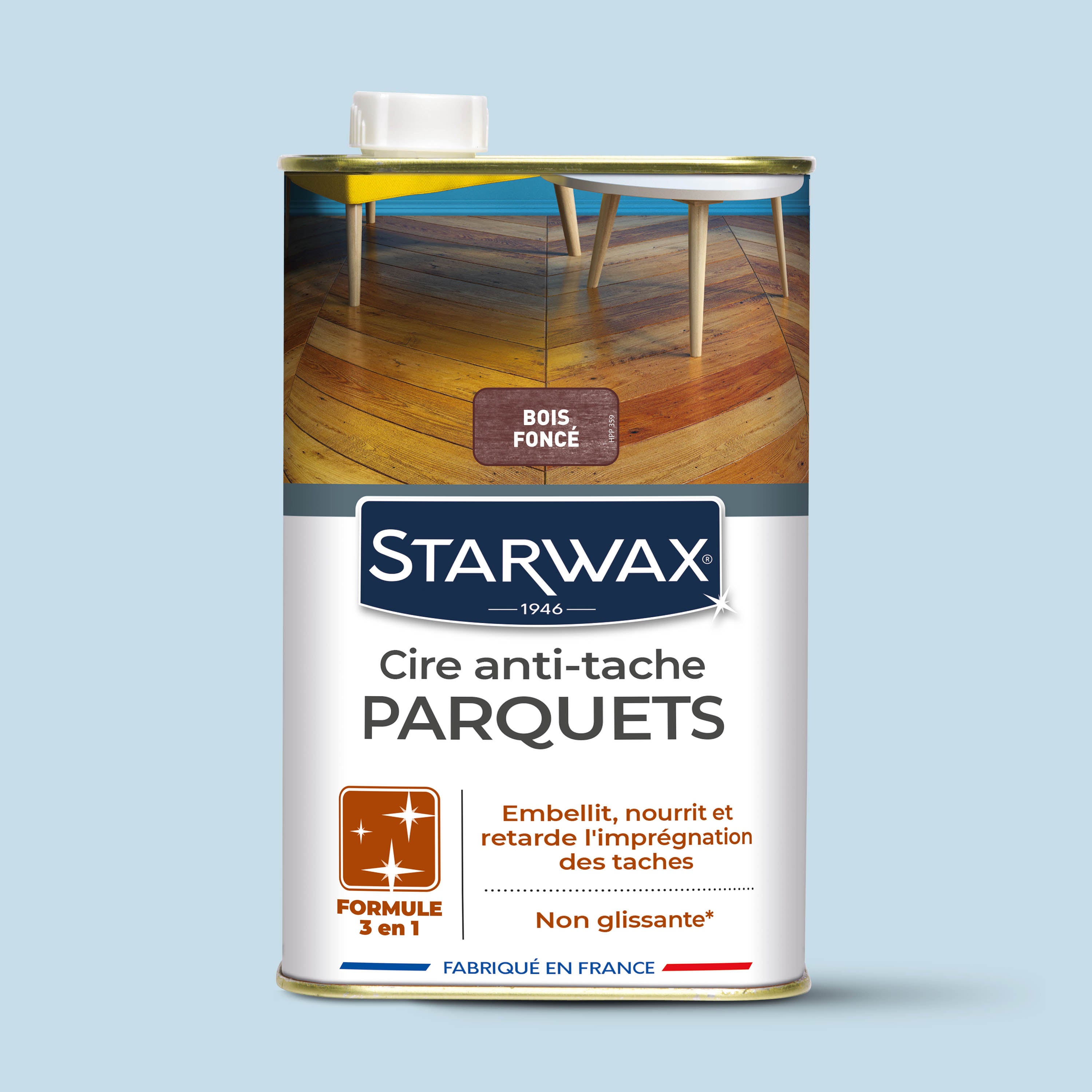 STARWAX - Cire Starlon anti-tache pour parquets cirés 1L Bois clair