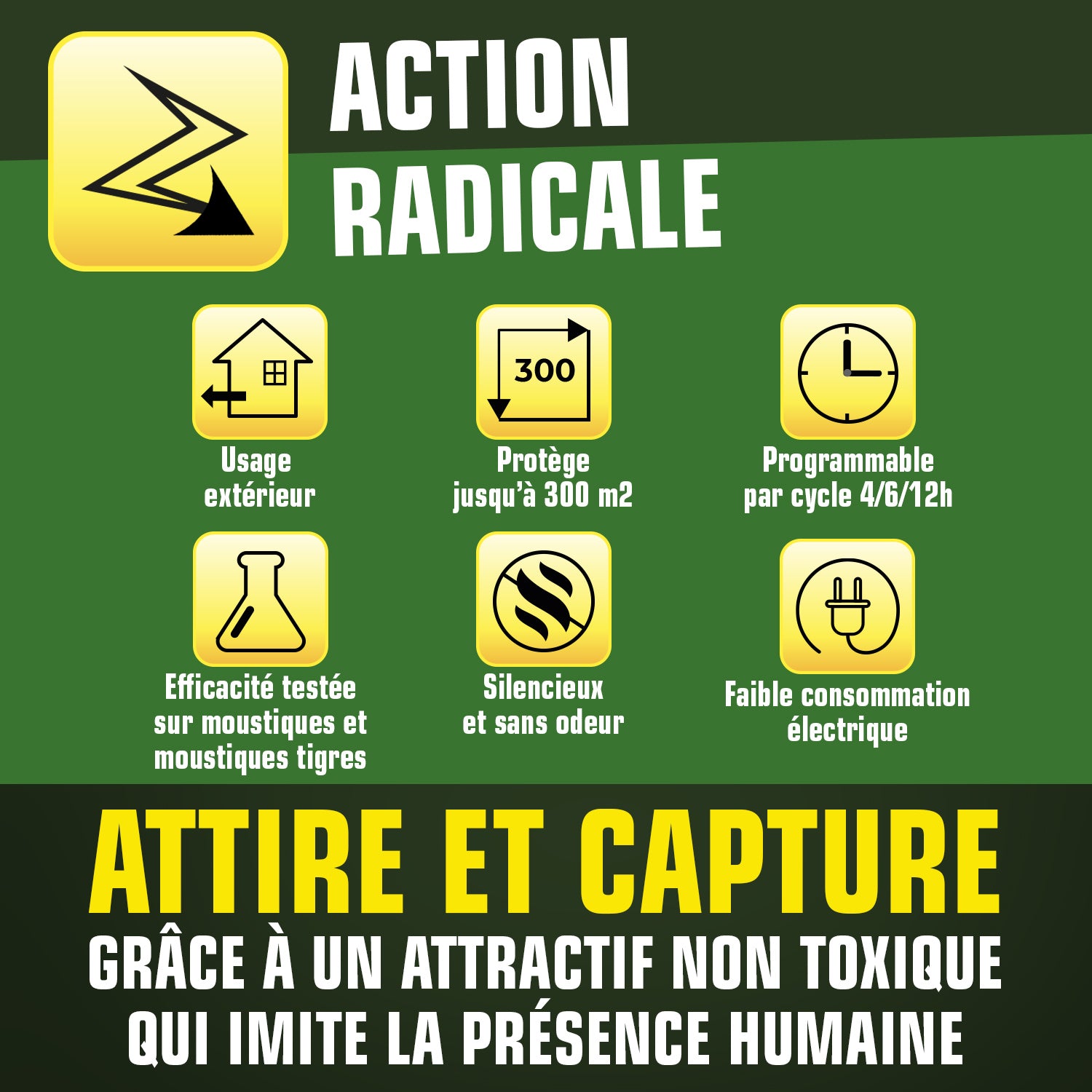 K.PRO - Piège électrique à moustiques et moustiques tigres  + 1 seringue d'attractif 1 Piège + 1 seringue d'attractif
