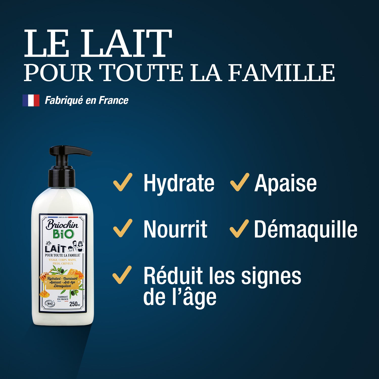 BRIOCHIN COSMETIQUES - Lait multi-usages - Cosmébio 250ml Miel