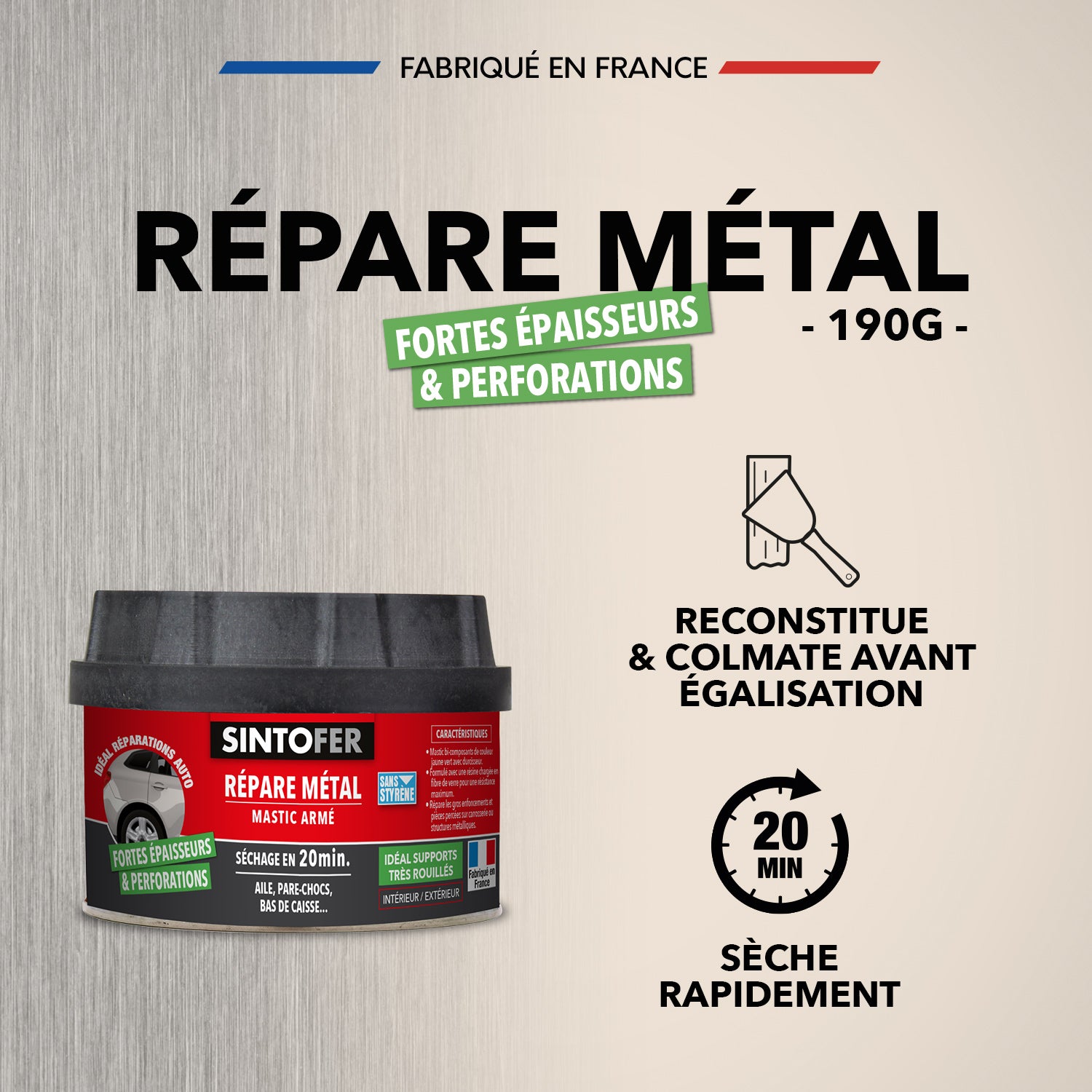 SINTO - Répare métal armé 170ml