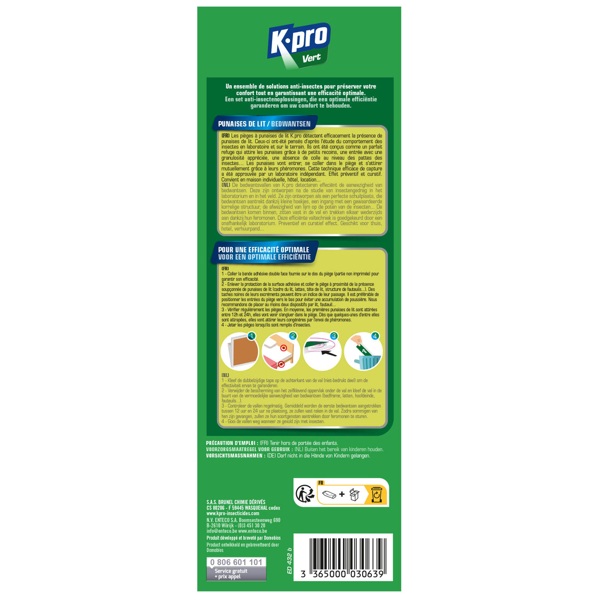 K.PRO - Pièges à punaises de lit X4