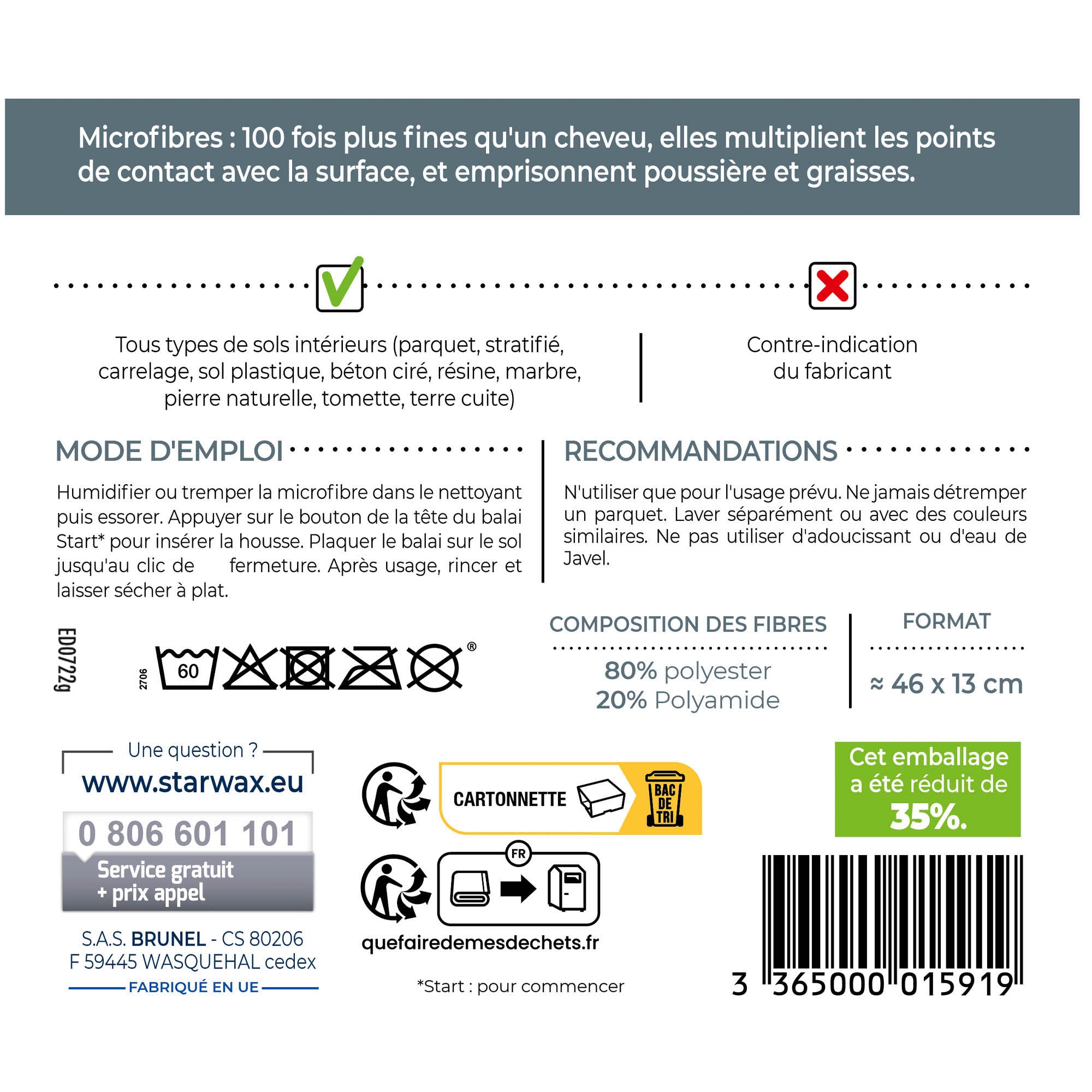 STARWAX - Microfibre balai start* grattante X1