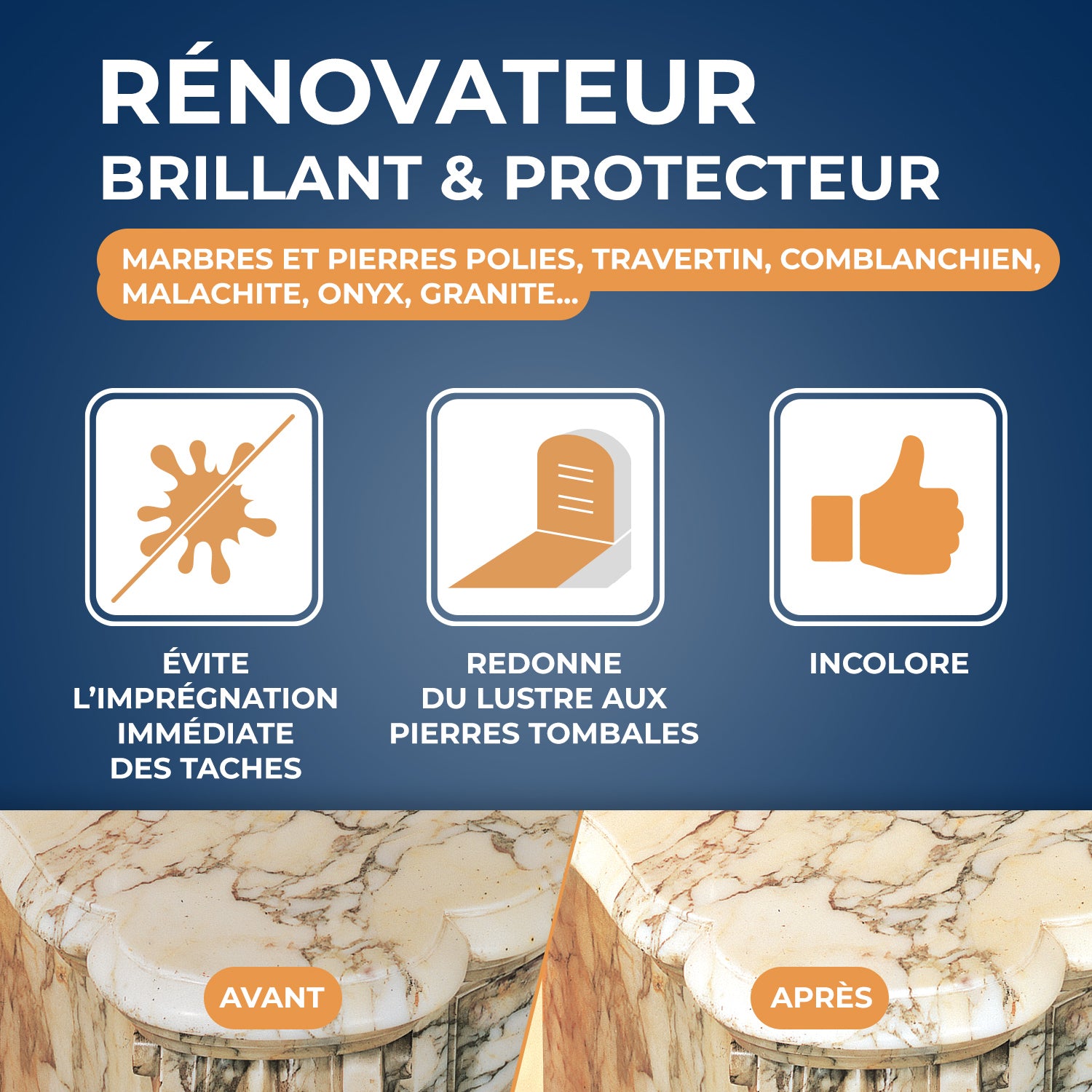 STARWAX - Baume embellissant pour marbre et pierres naturelles 500ml