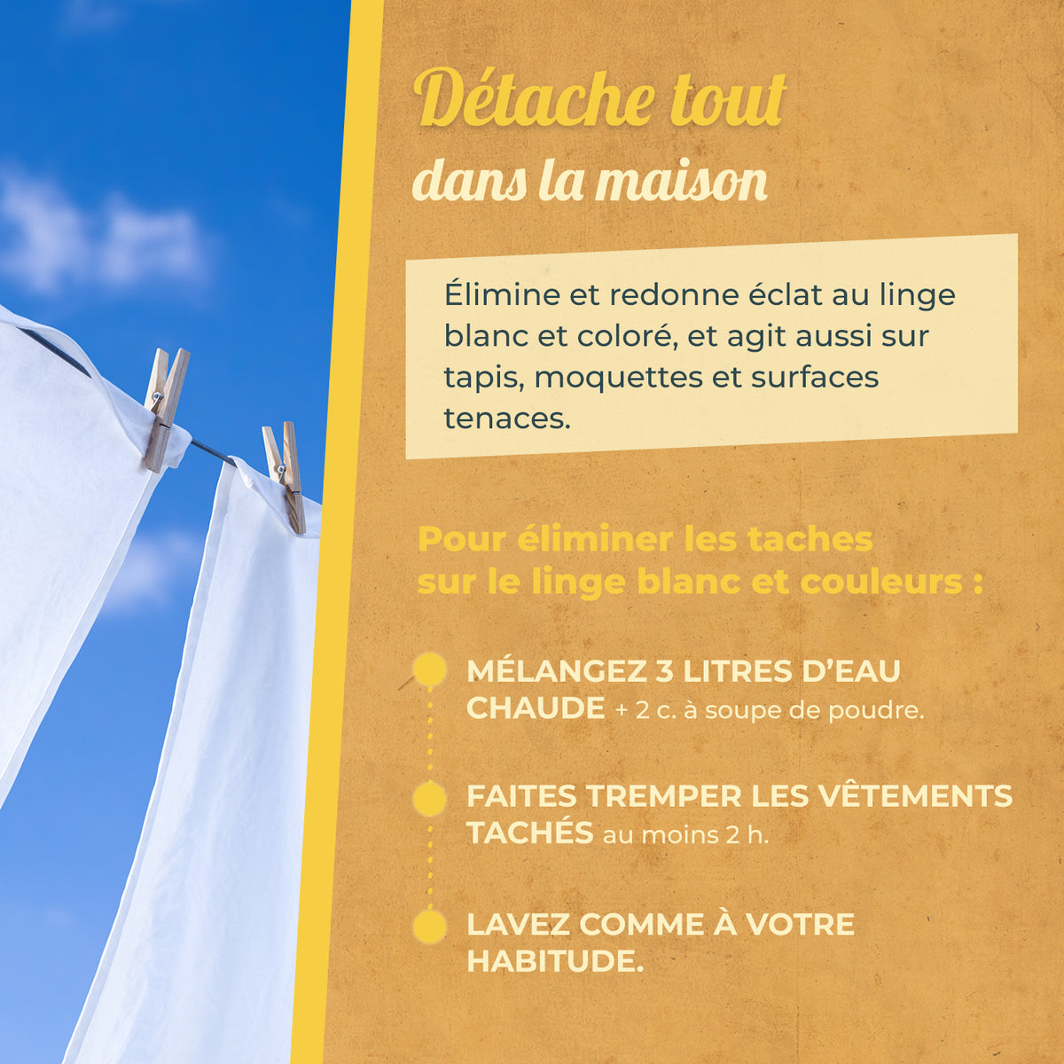 STARWAX FABULOUS - Ma poudre détachante & raviveur de blancheur au percarbonate de soude – Pot pratique 400g