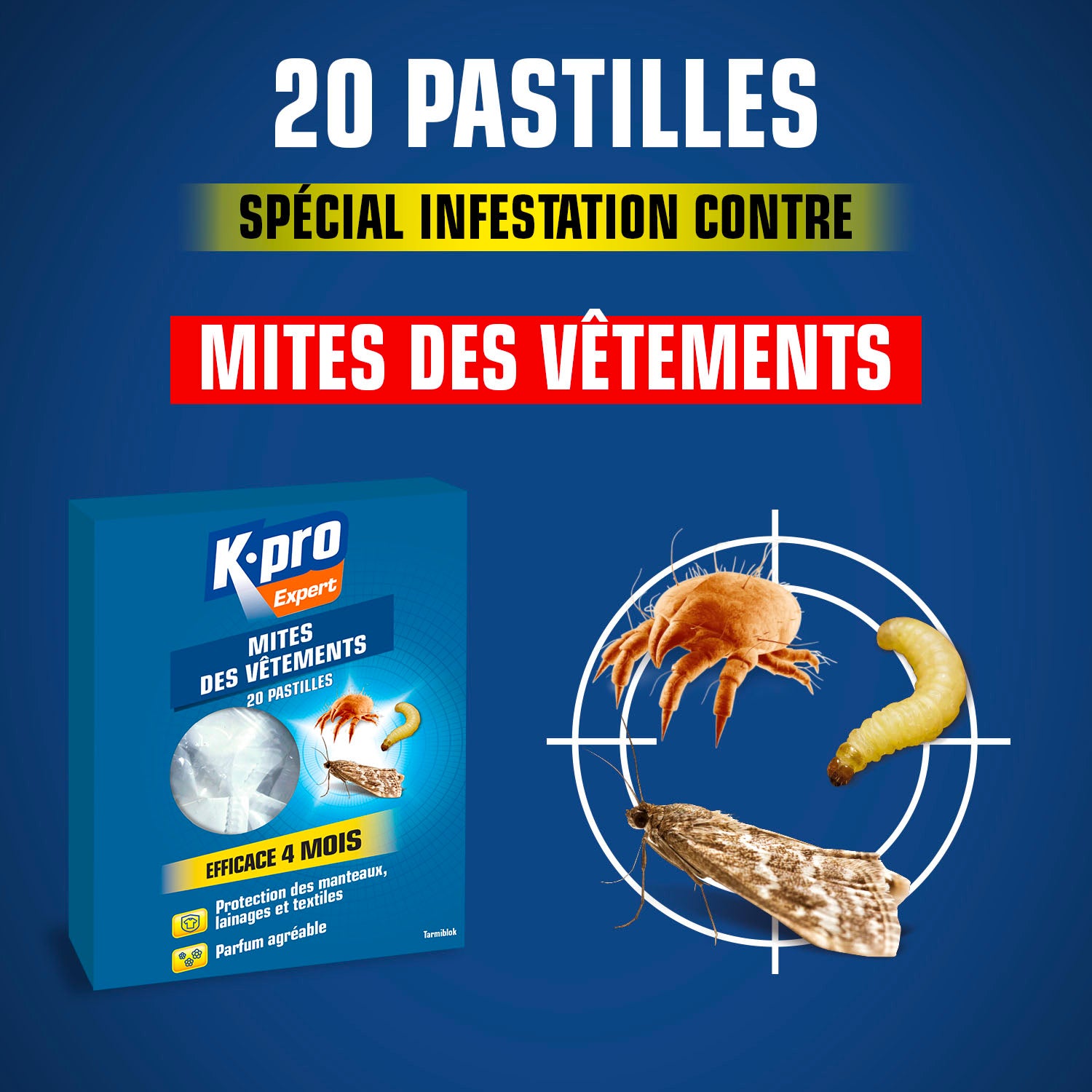 K.PRO - Pastilles mites des vêtements
 X20