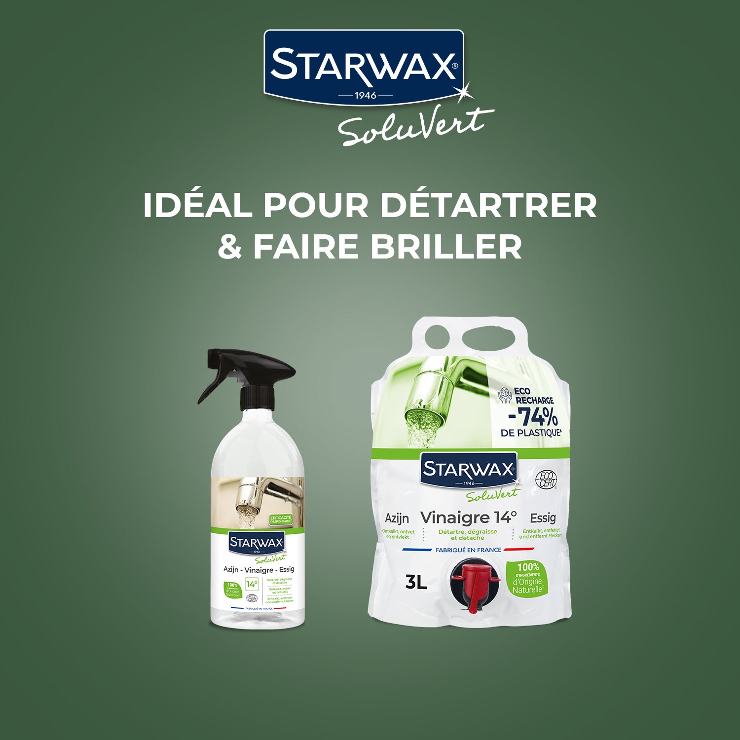 STARWAX SOLUVERT - Vinaigre 14° 1L